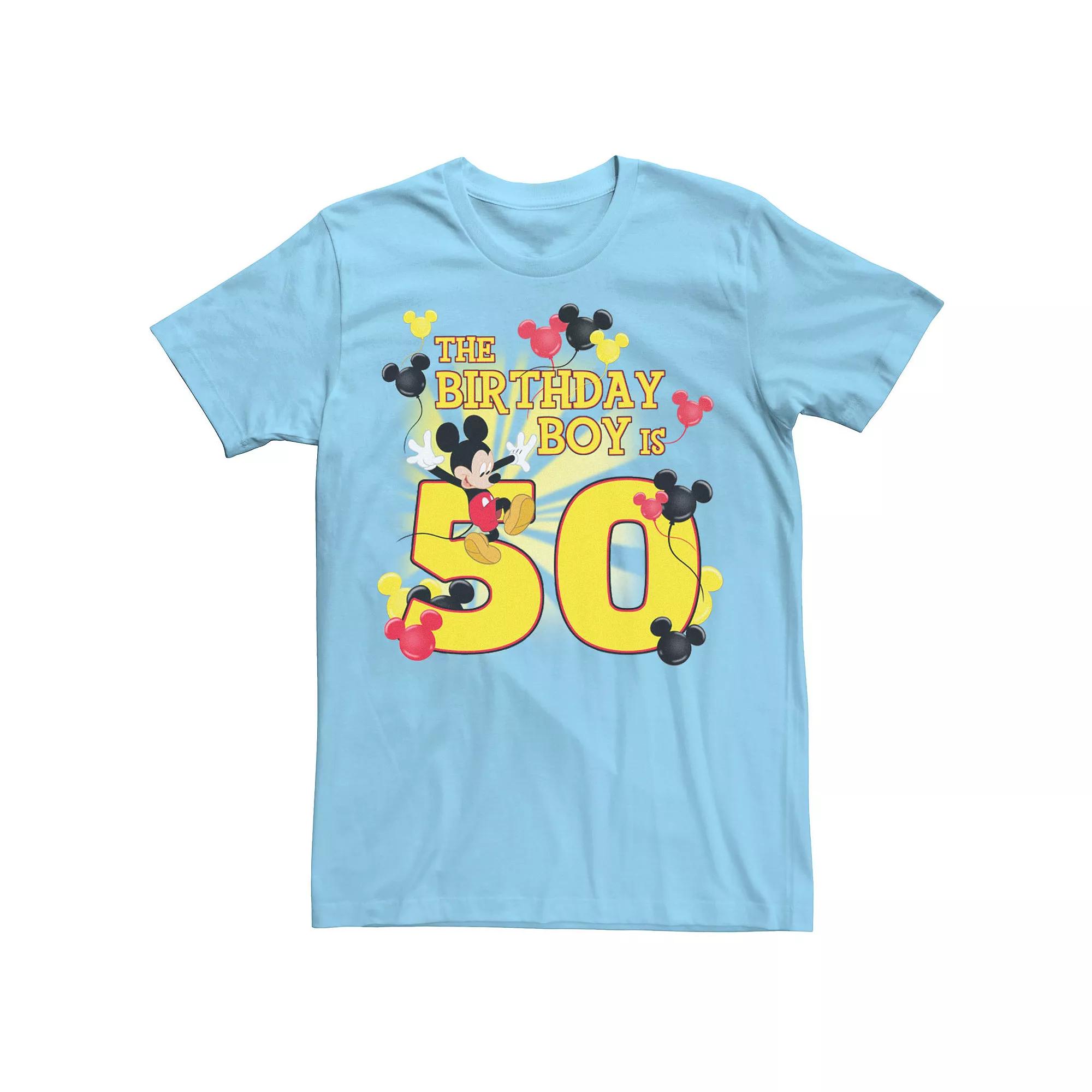 Disney's Mickey & Friends Men's 50 Year Old Birthday Boy Tee, Size: Medium, Light Blue Product Image