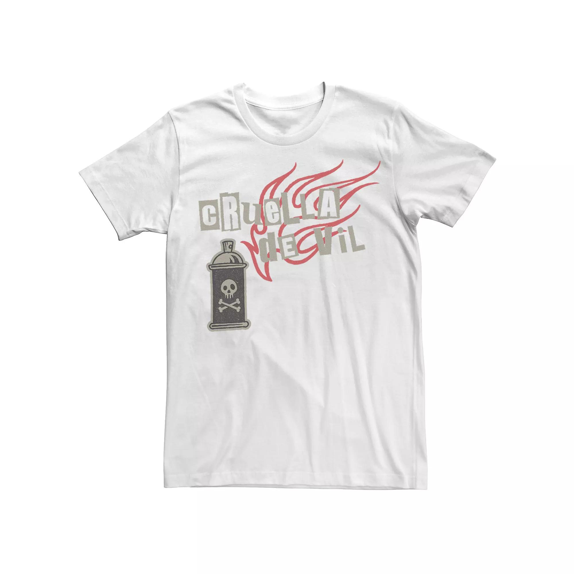 Disney's Cruella De Vil Men's Spray Paint Logo Tee,  Product Image