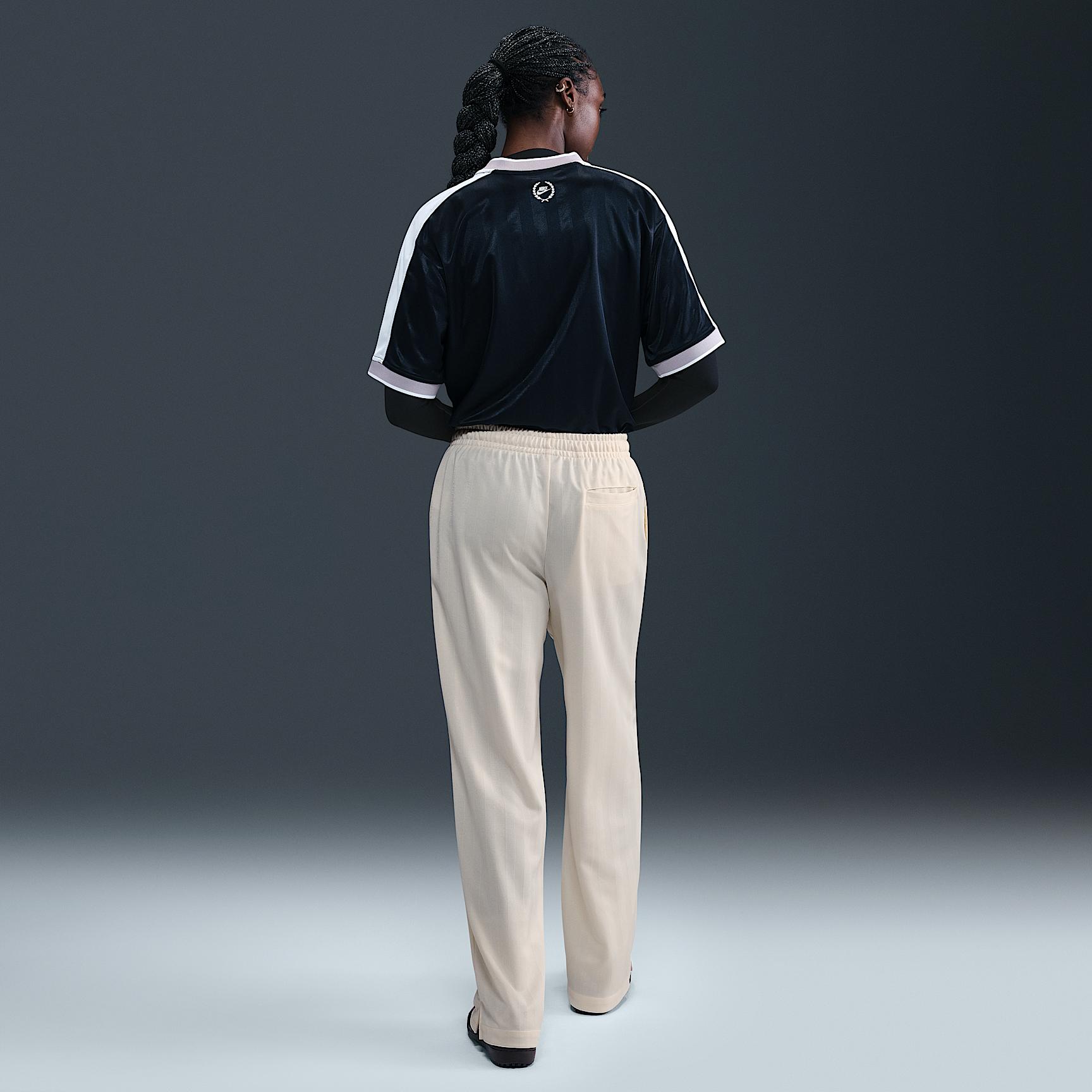 Womens Nike Sportswear Mid-Rise Loose Jacquard Striped Track Pants | HV5133-110 Product Image