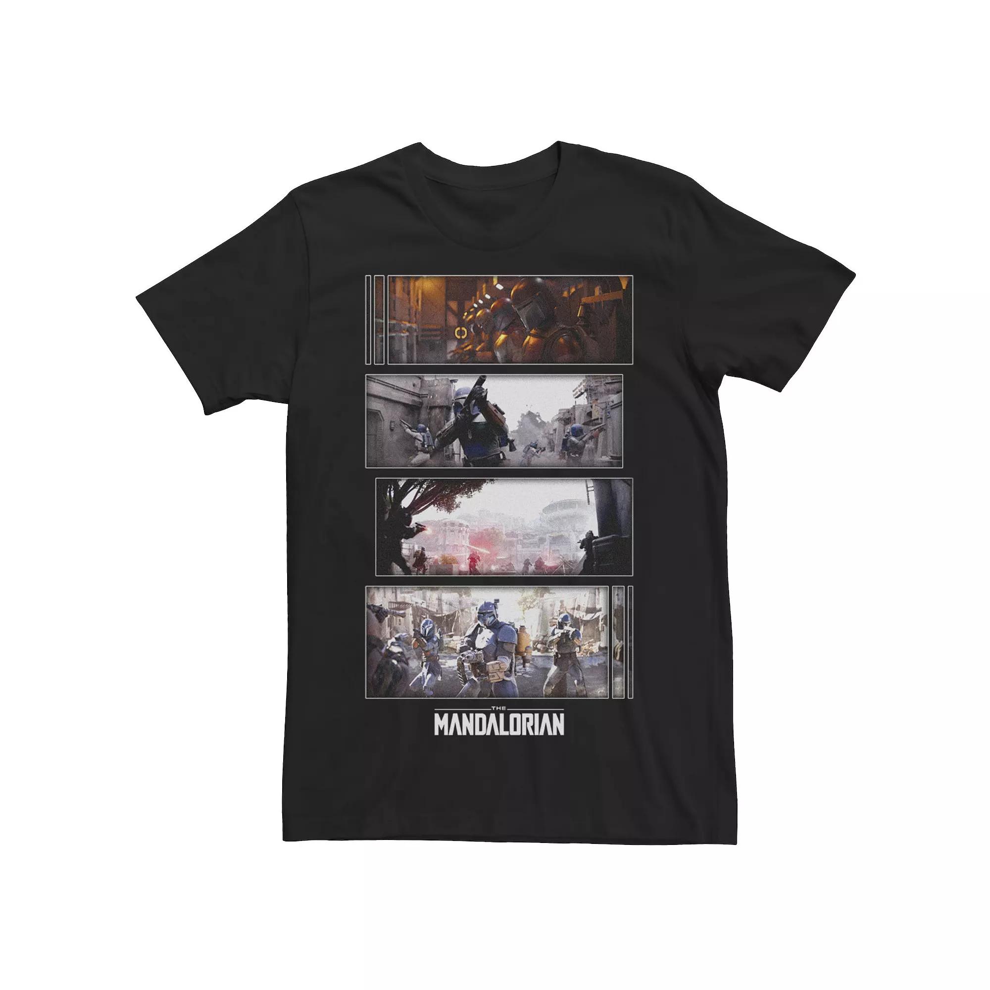 Men's Star Wars The Mandalorian Attack Scenes Boxes Graphic Tee,  Product Image