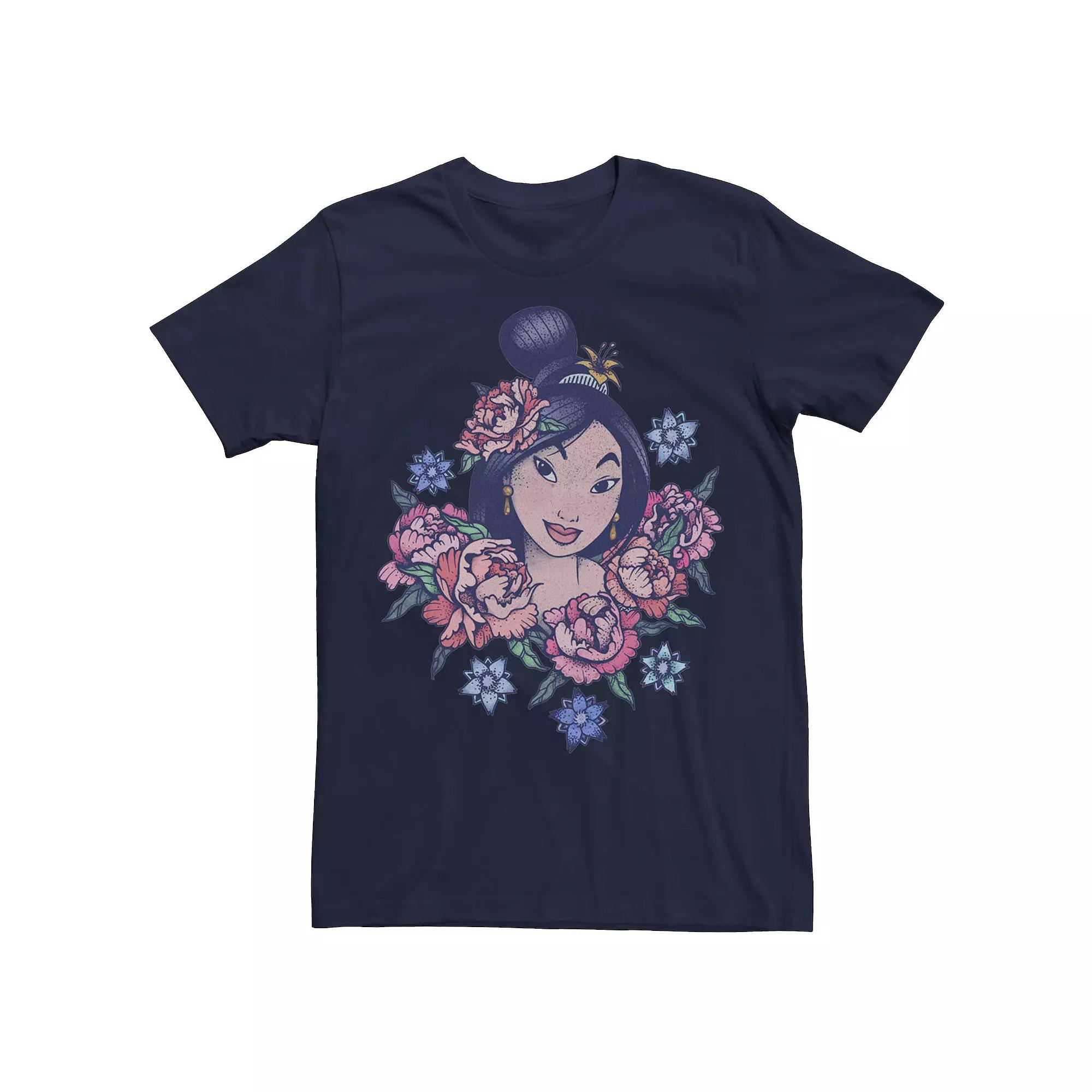 Men's Disney's Mulan Floral Portrait Vintage Tee,  Product Image