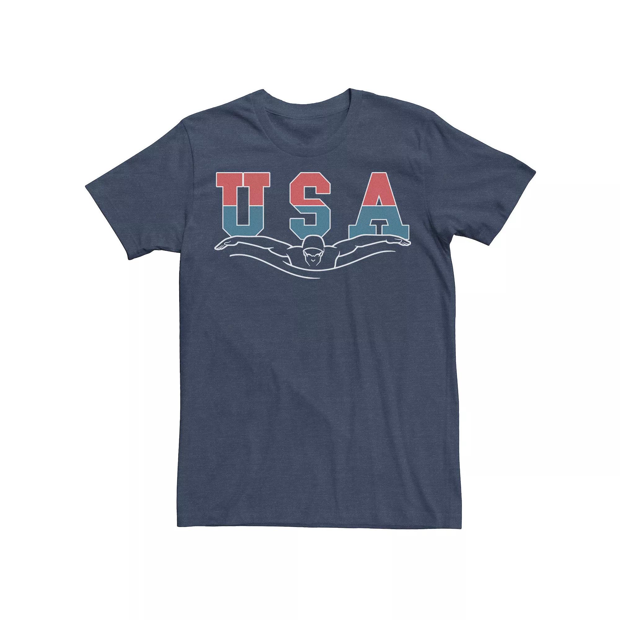 Men's USA Swimmer Outline Tee,  Product Image