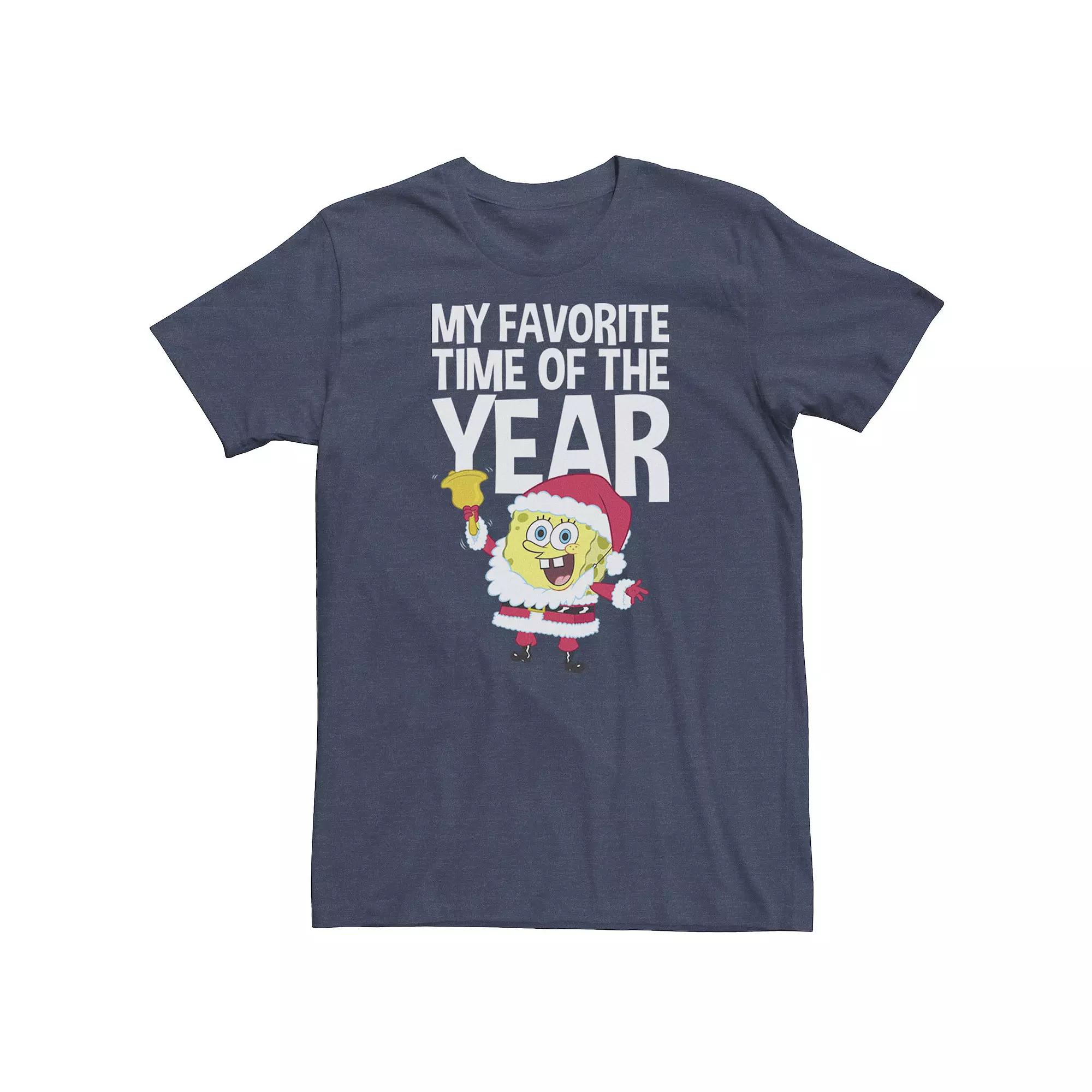 Big & Tall Nickelodeon SpongeBob SquarePants Santa Christmas "My Favorite Time Of Year" Tee, Boy's,  Product Image