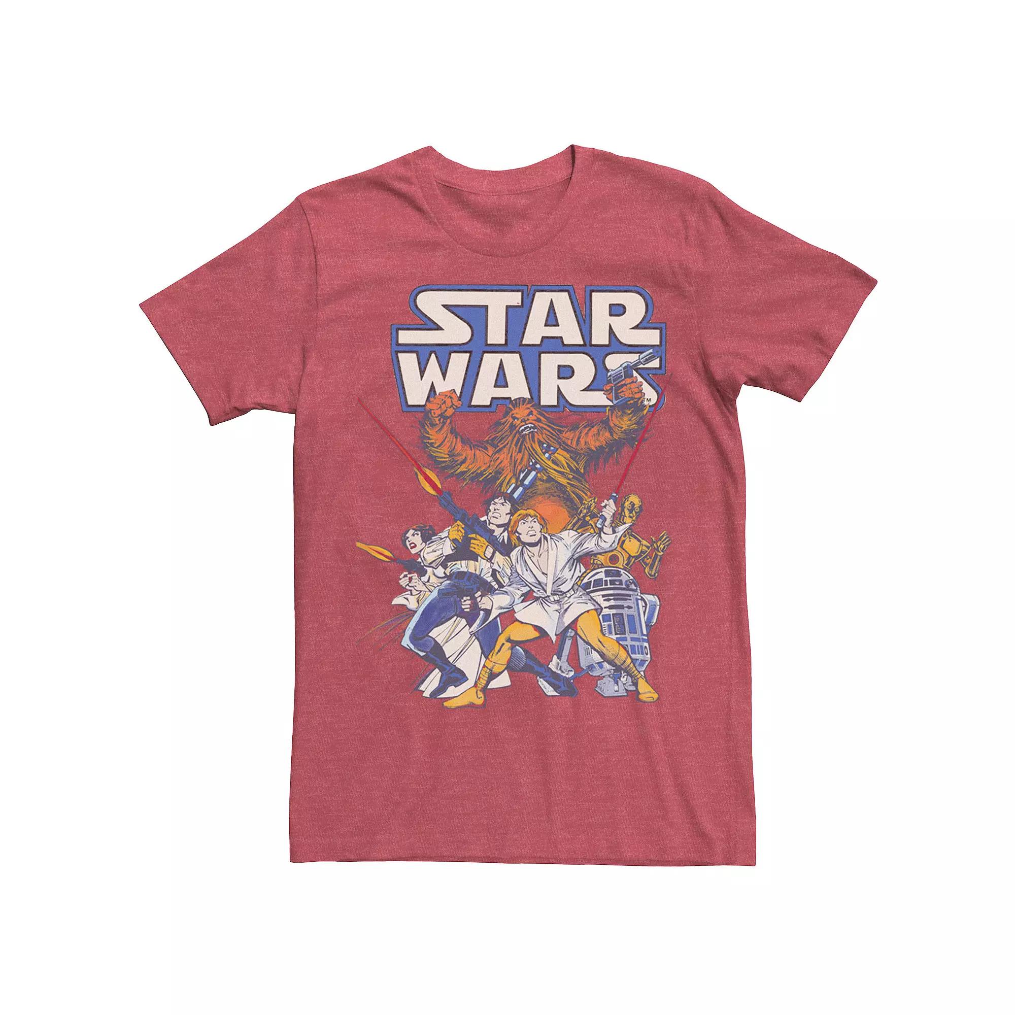 Men's Star Wars Hero's Group Shot Vintage Poster Tee,  Product Image