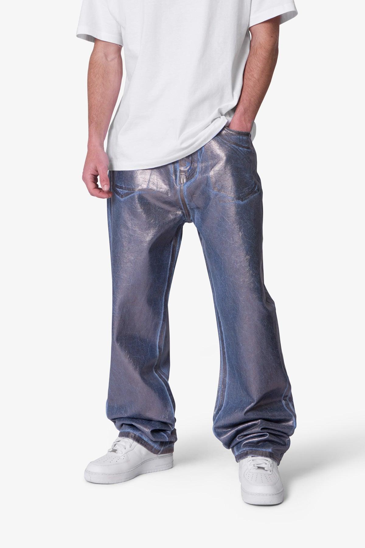 Ultra Baggy Chrome Sprayed Denim - Blue/Silver Product Image