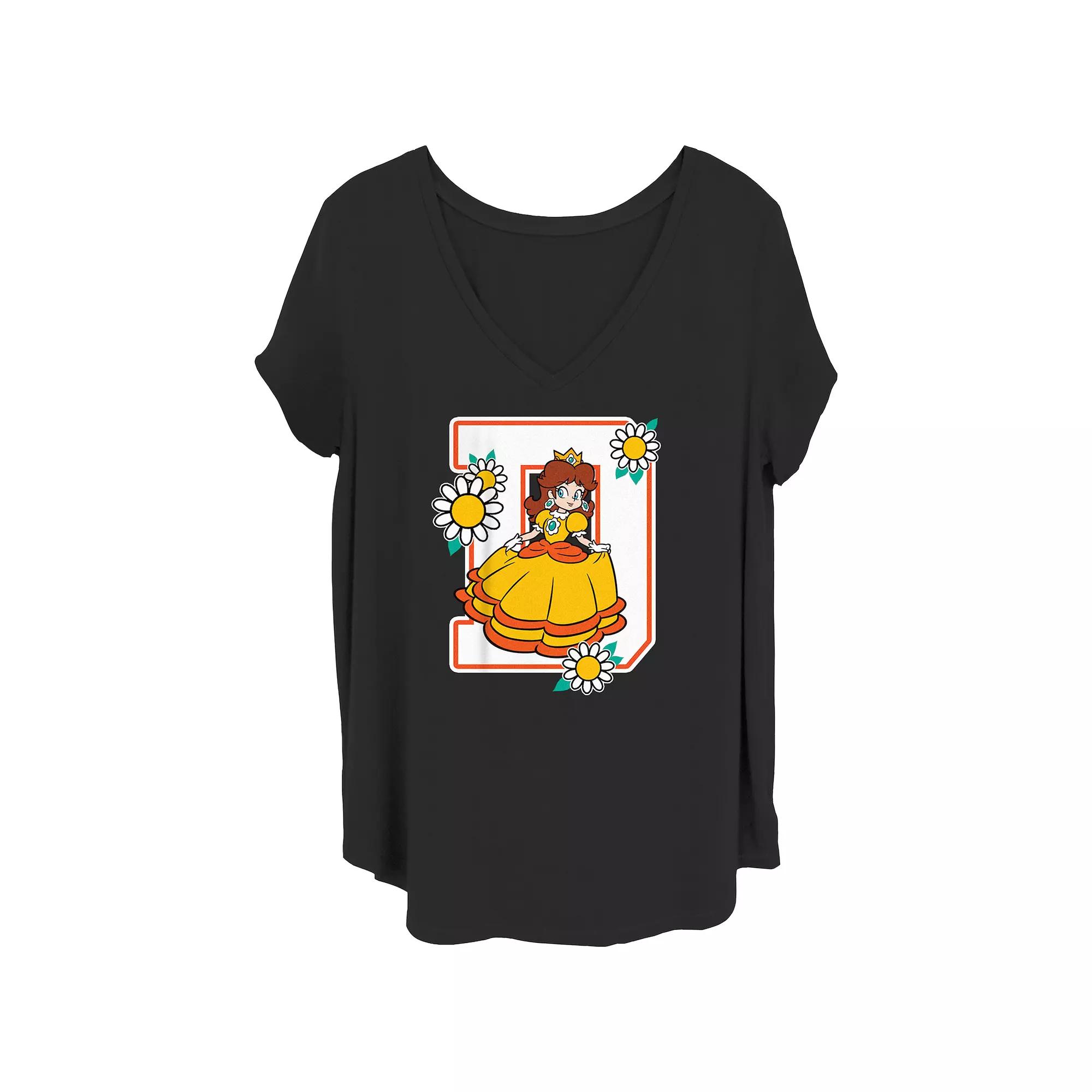 Juniors' Plus Size Super Mario Bros D For Daisy Graphic Tee, Women's, Size: 4XL, Black Product Image