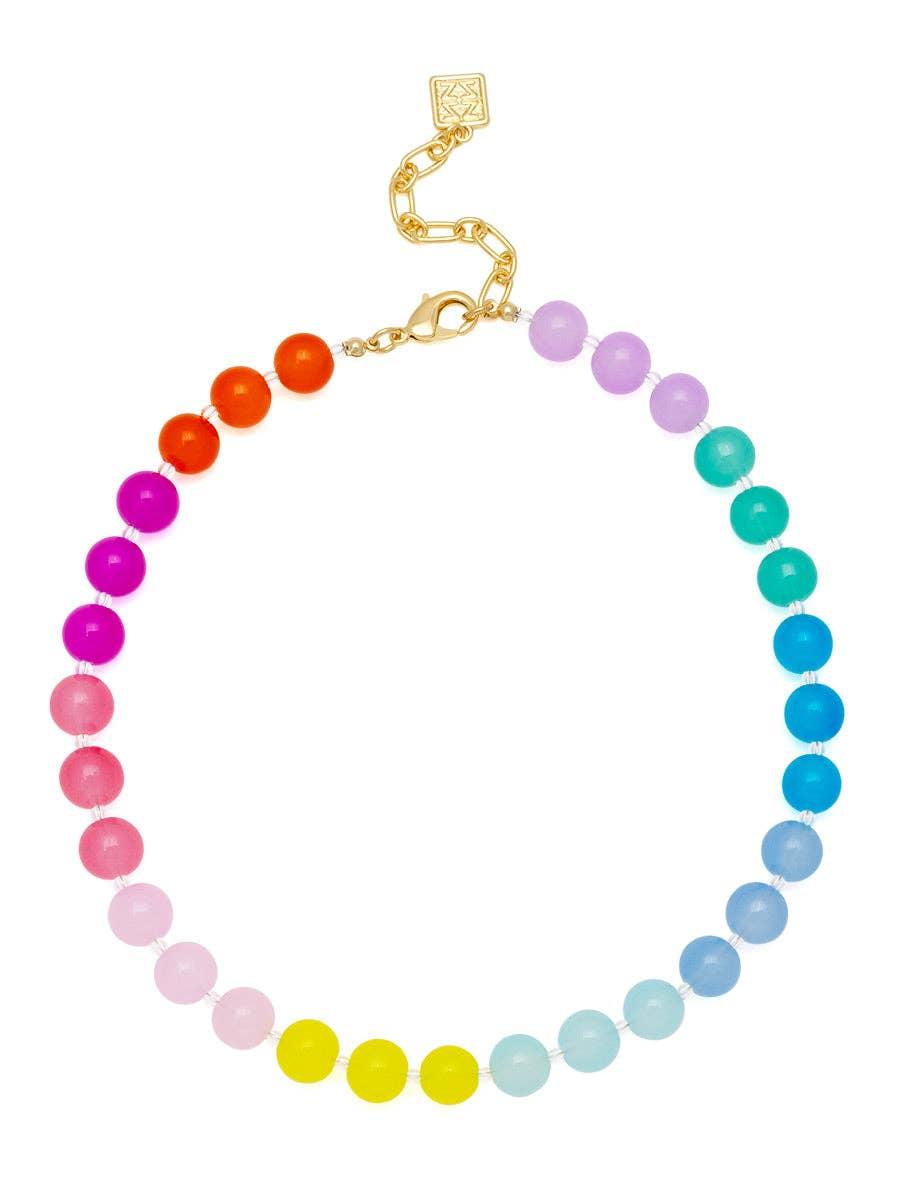 Multicolor Glass Bead Collar Necklace Product Image
