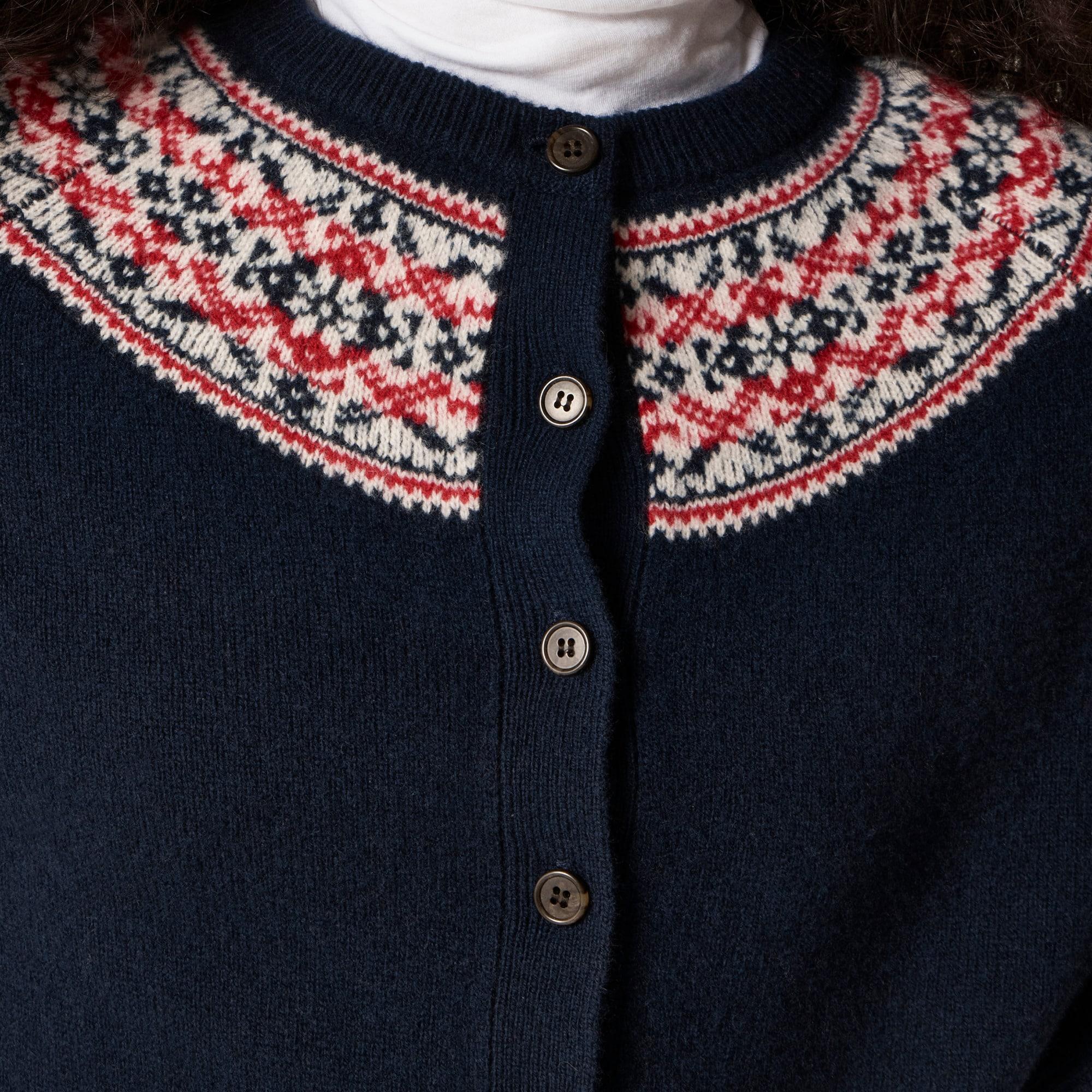 Classic Fair Isle cardigan in vintage wool Product Image