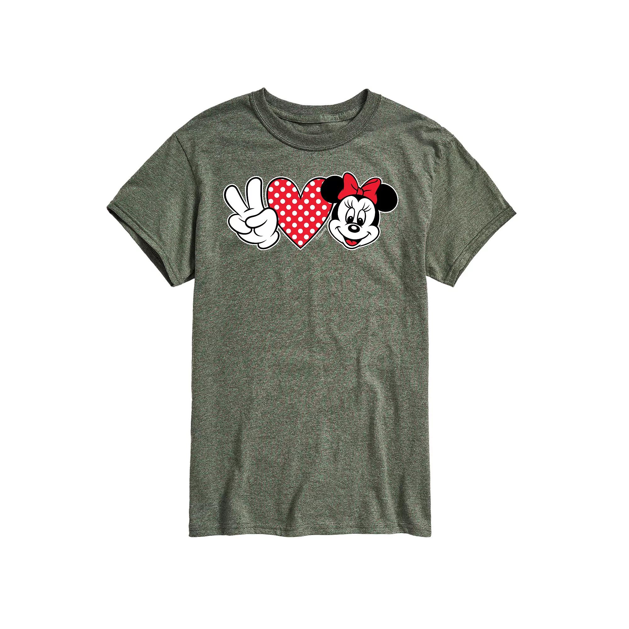 Disney's Minnie Mouse Men's Peace Love Minnie Graphic Tee,  Product Image