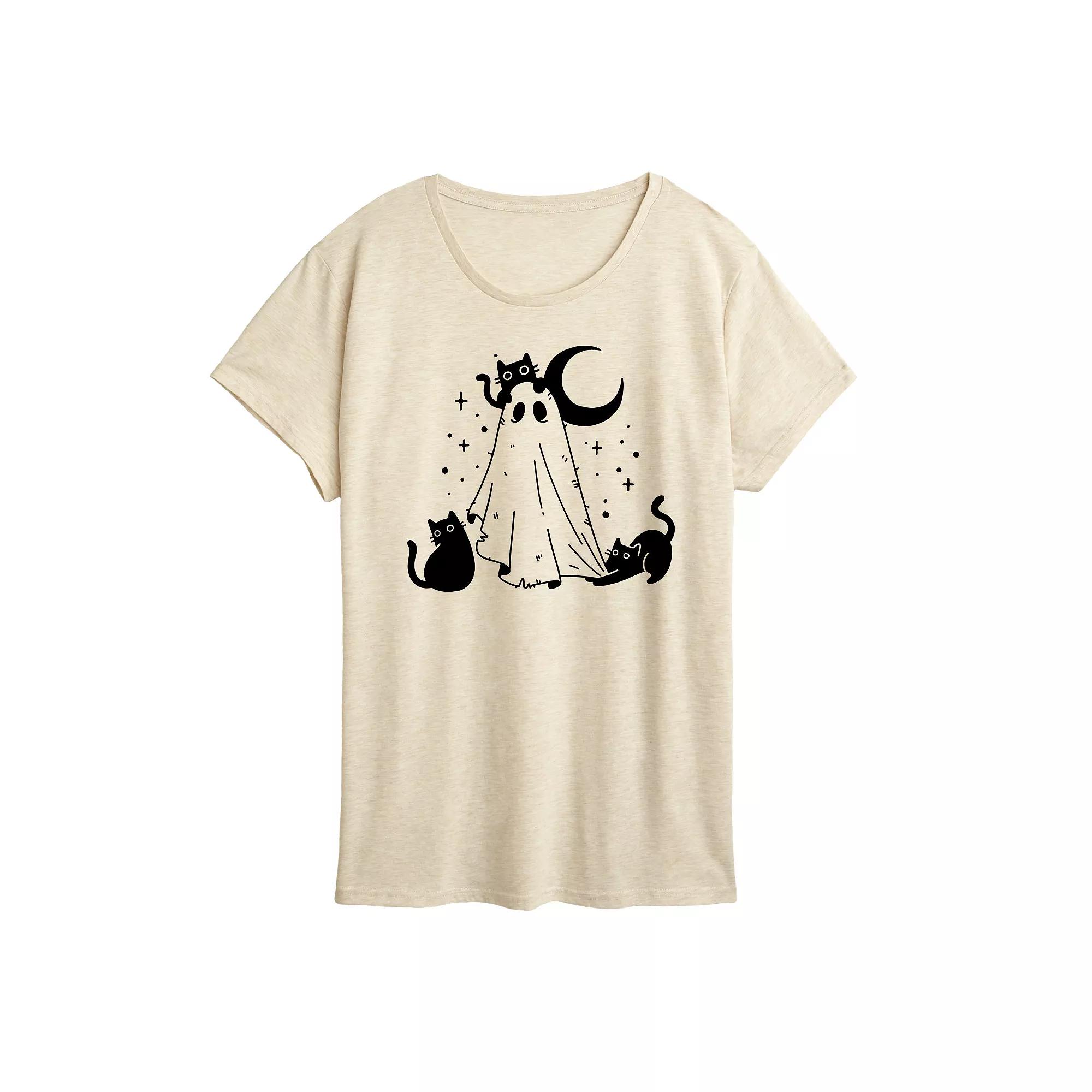 Women's Ghost and Cats Graphic Tee,  Product Image