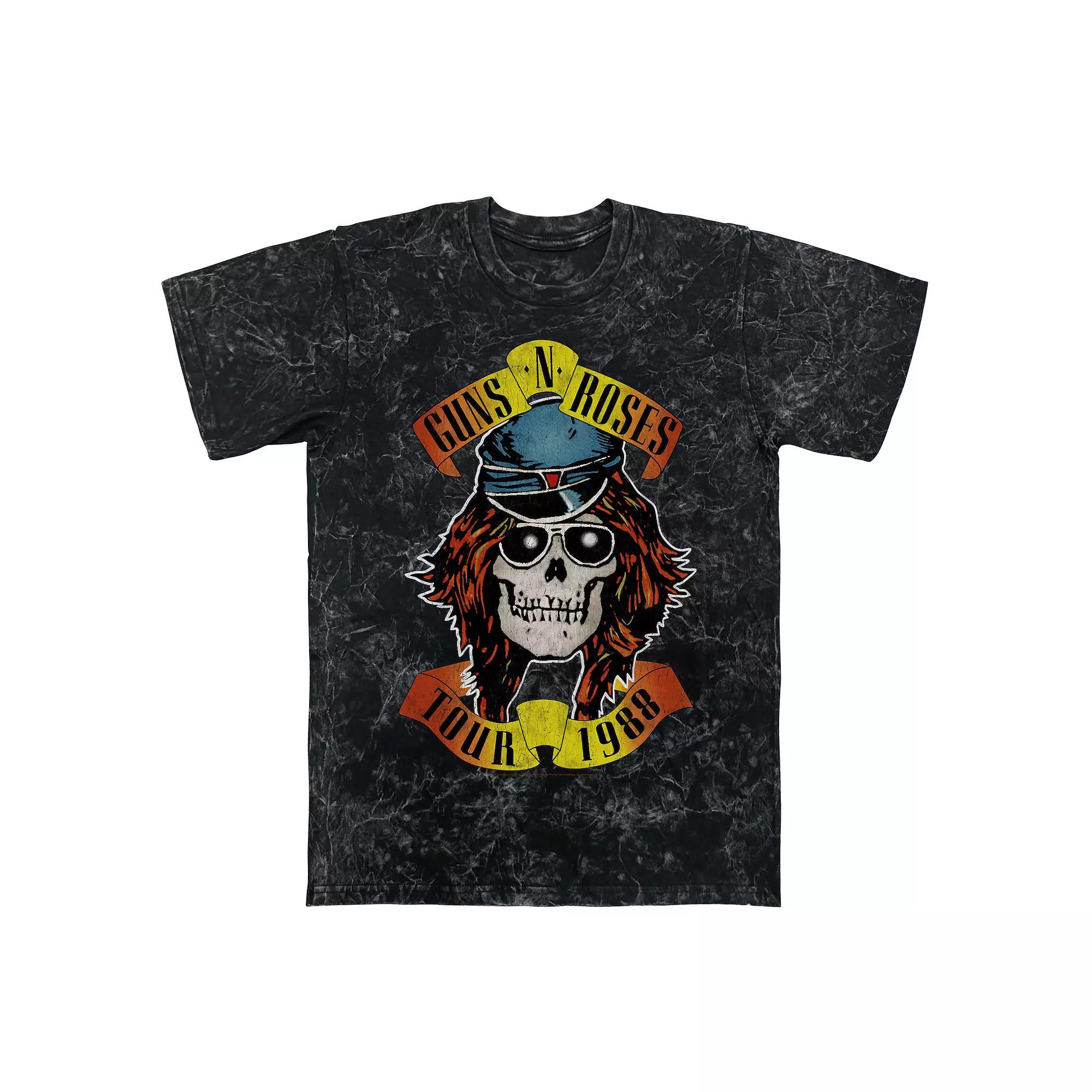 Men's Guns N' Roses Appetite For Destruction Tour 1988 Mineral Wash Graphic Tee, Size: Large, Black Mineral Wash Product Image