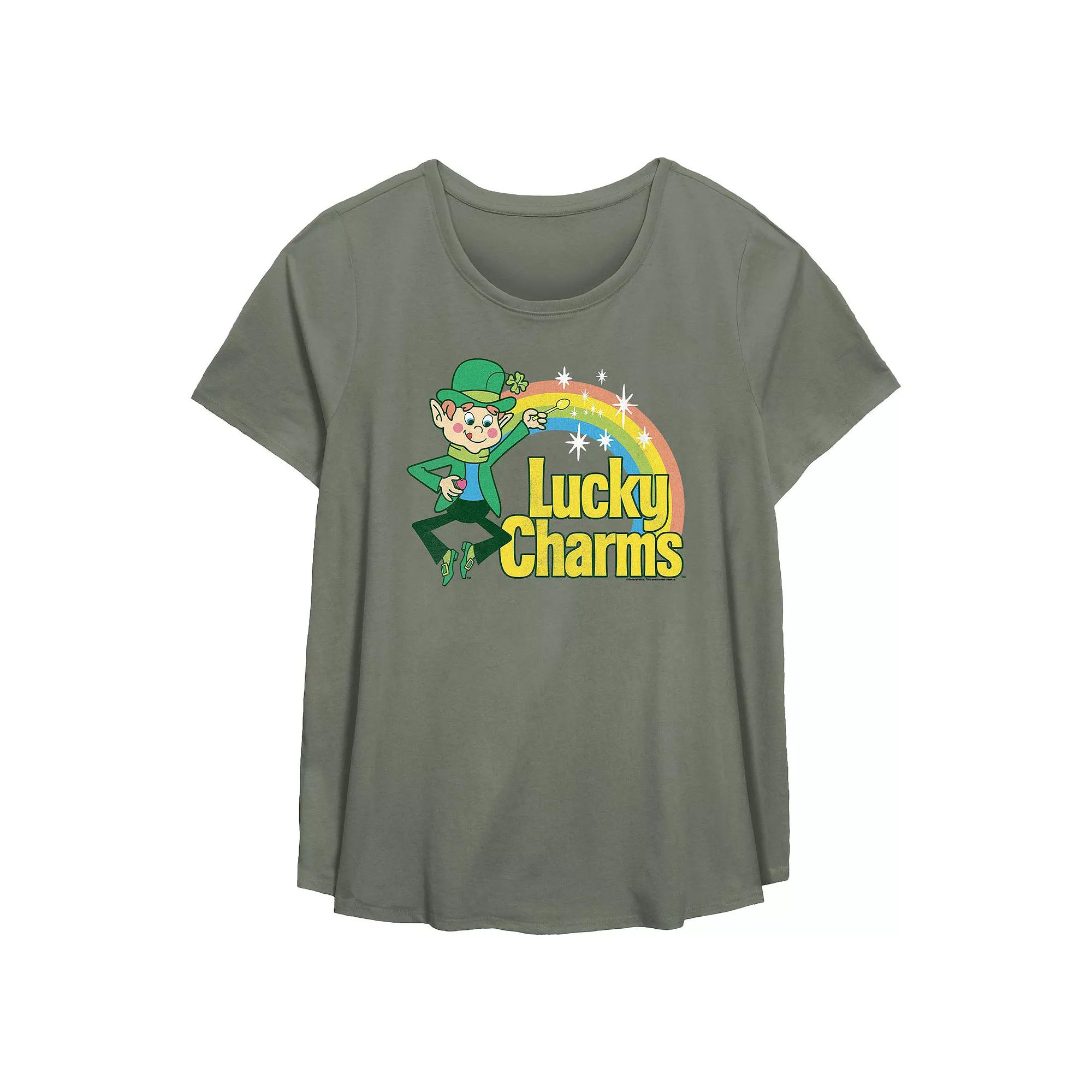 Plus Size Lucky Charms Flowy Graphic Tee, Women's, Size: 5XL, Green Product Image