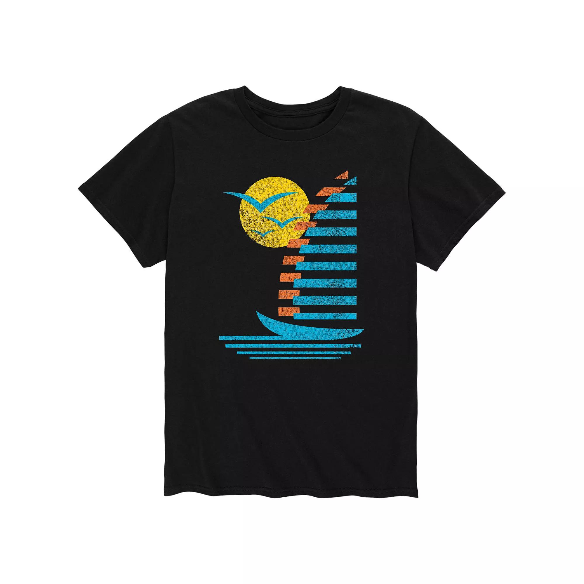 Men's Sailboats Gull Retro Tee,  Product Image