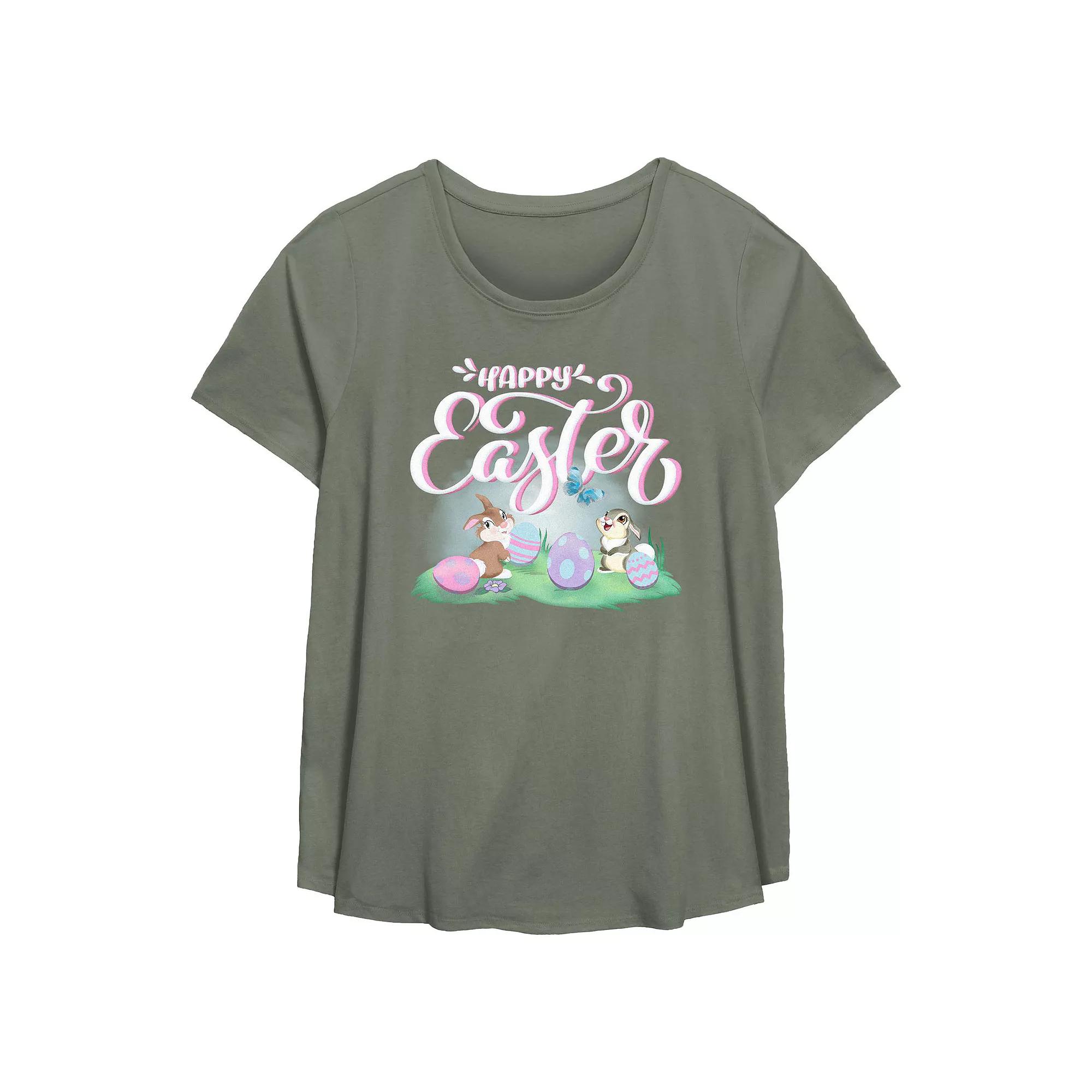 Disney's Bambi Happy Easter Plus Size Flowy Graphic Tee, Women's, Size: 3XL, Green Product Image