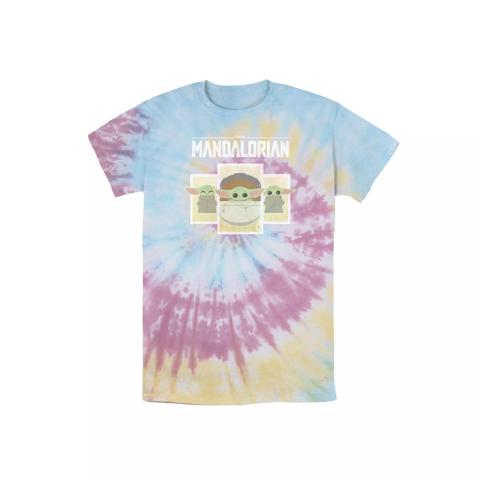 Men's Marvel Paint Drip Logo Wash Tee, Size: Small, Blue Pink Light Yellow Product Image