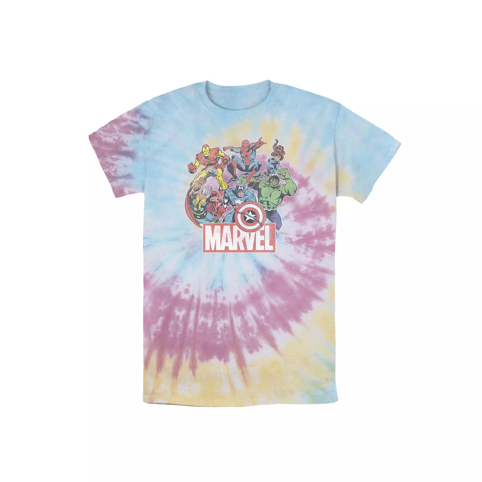 Men's Marvel Avengers Team Retro Comic Vintage Wash Tee,  Product Image