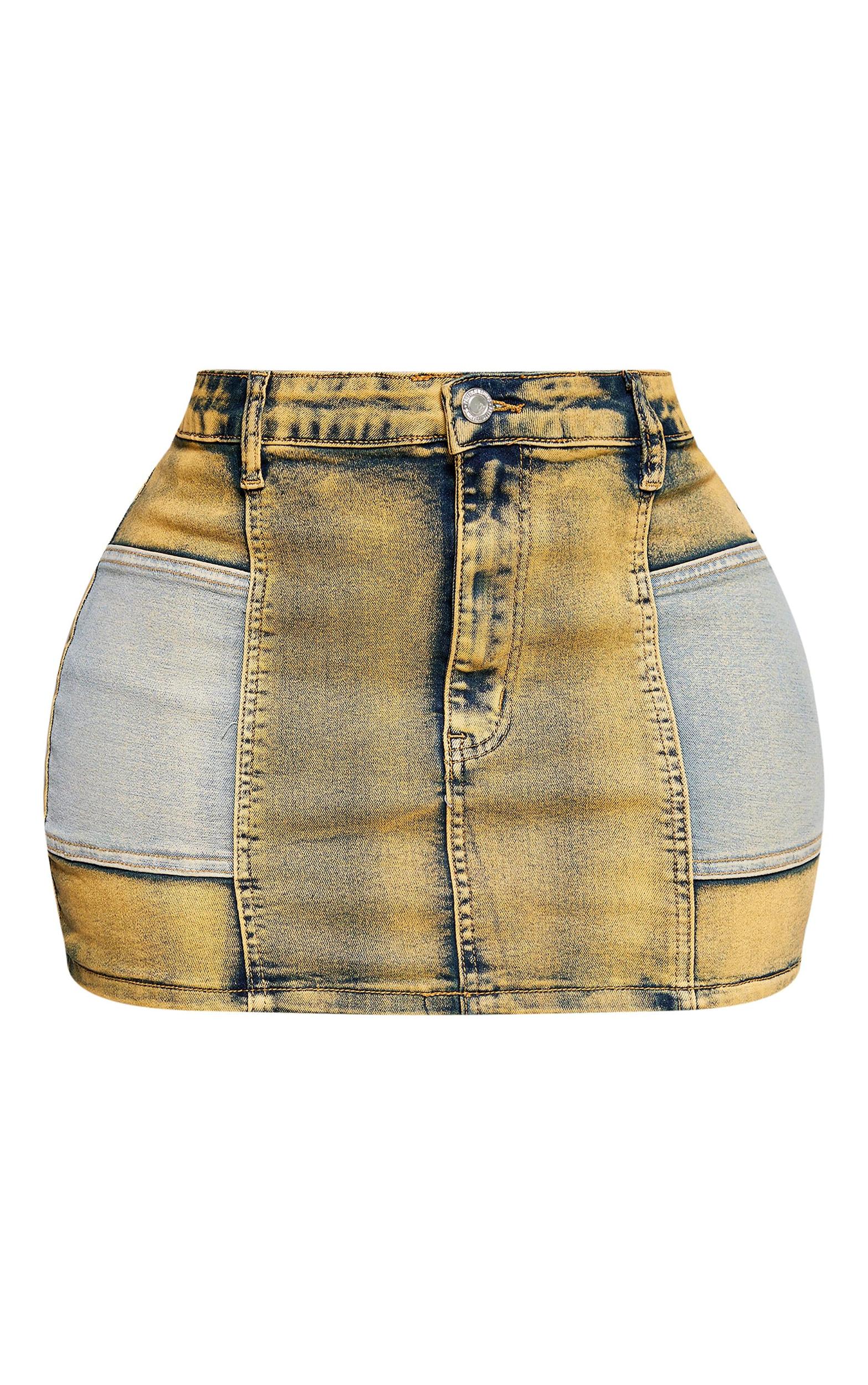 Shape Yellow Denim Micro Mini Skirt Product Image