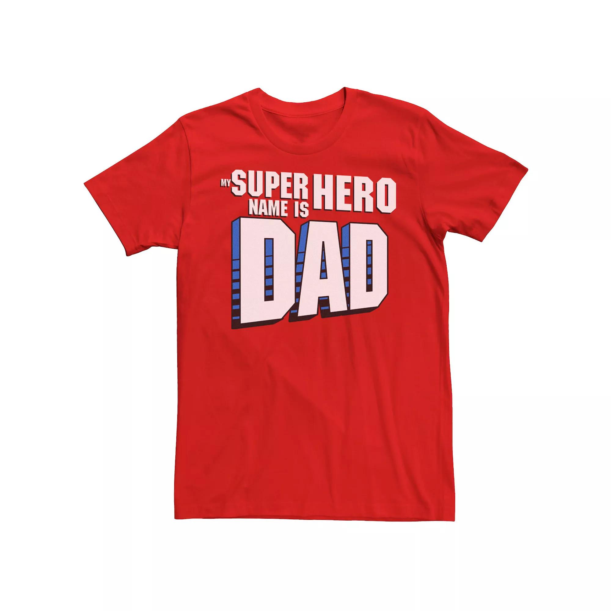 Men's My Super Hero Name Is Dad Tee, Size: Large, Red Product Image