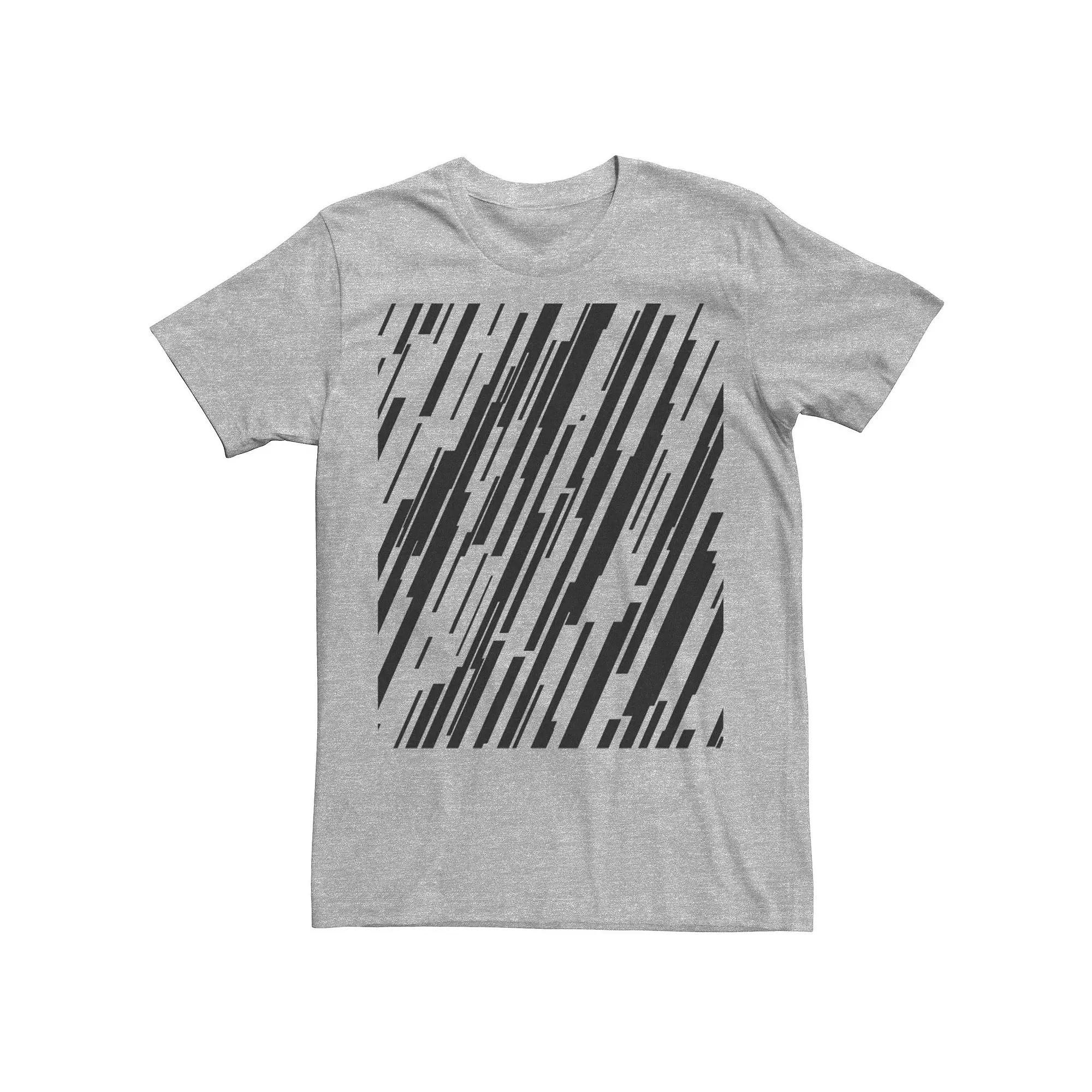 Men's Abstract Lines Box Graphic Tee, Size: Large, Athletic Grey Product Image