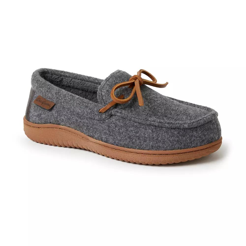 Dearfoams Wilmington Wool Blend Womens Moccasin Slippers Gray Grey Product Image