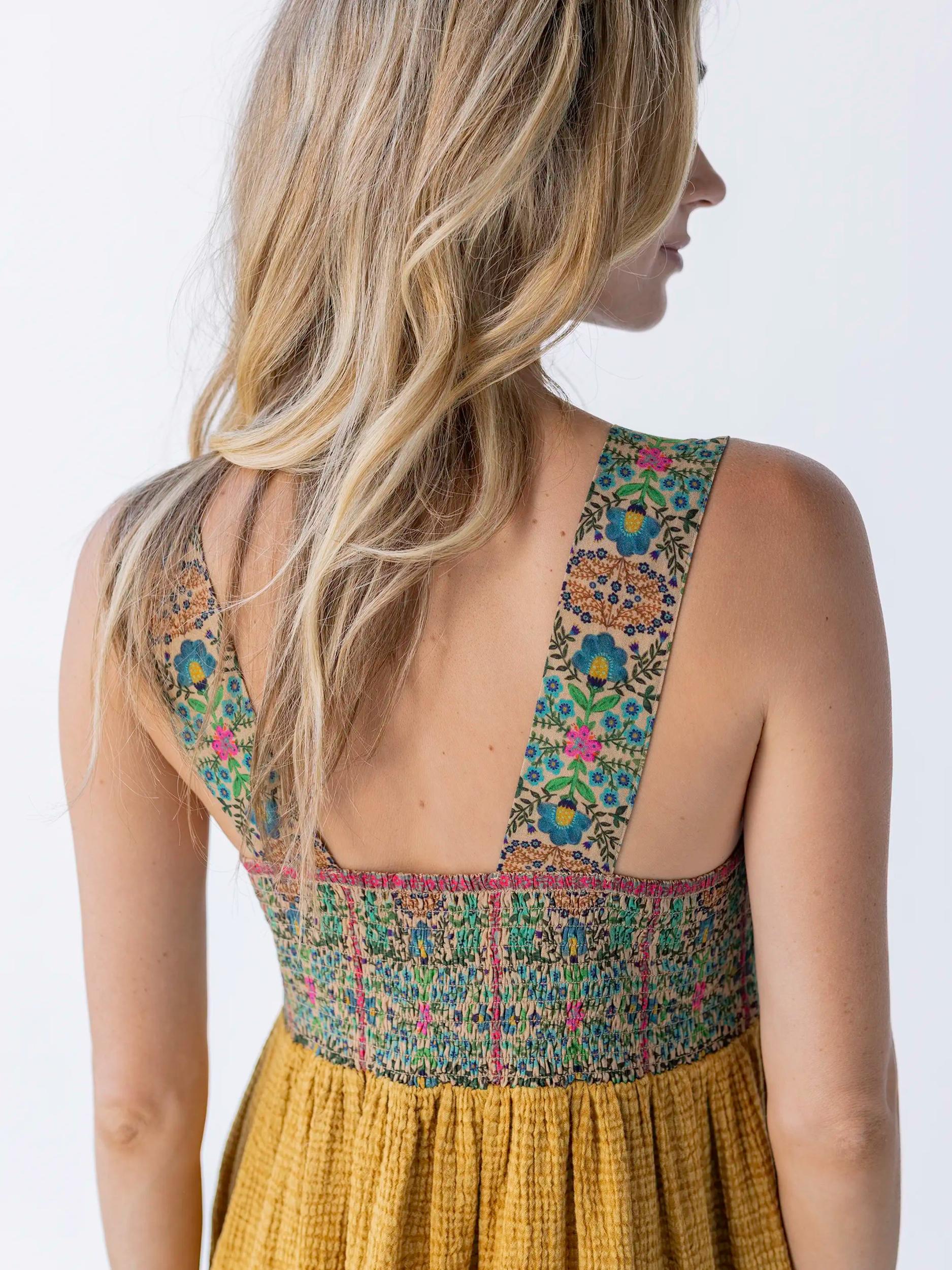 Tricia Maxi Dress - Mustard Gauze Product Image