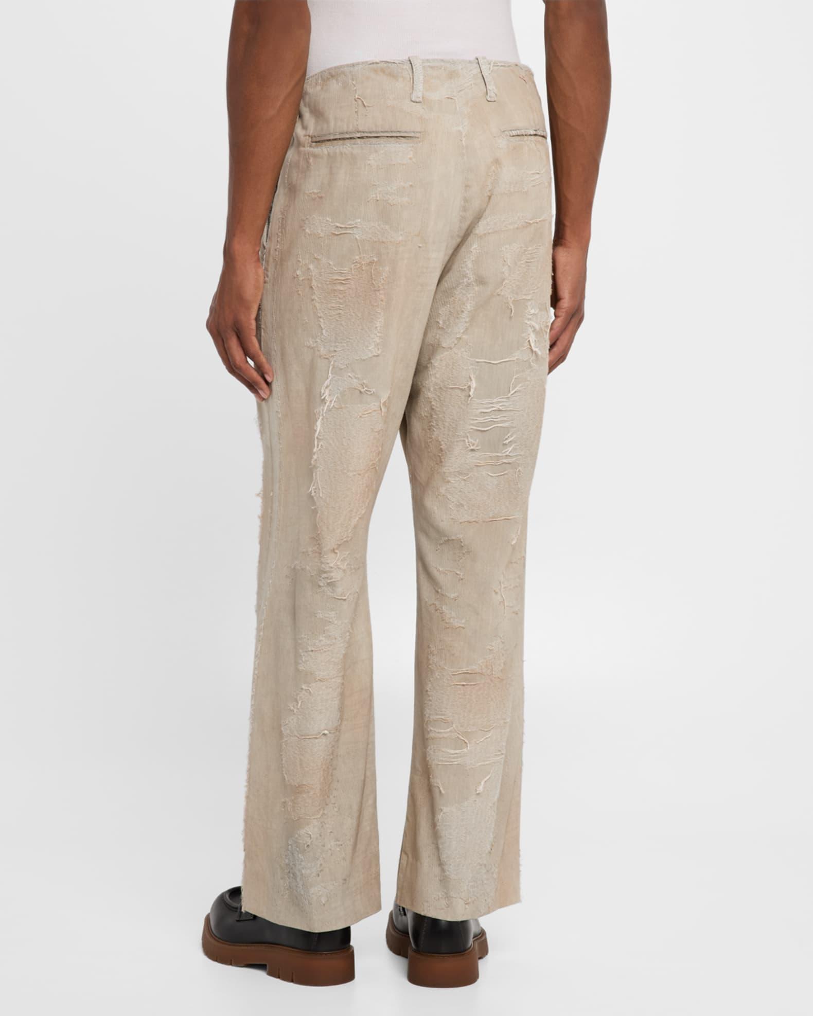 Men's Distressed Jacquard Denim Pants Product Image