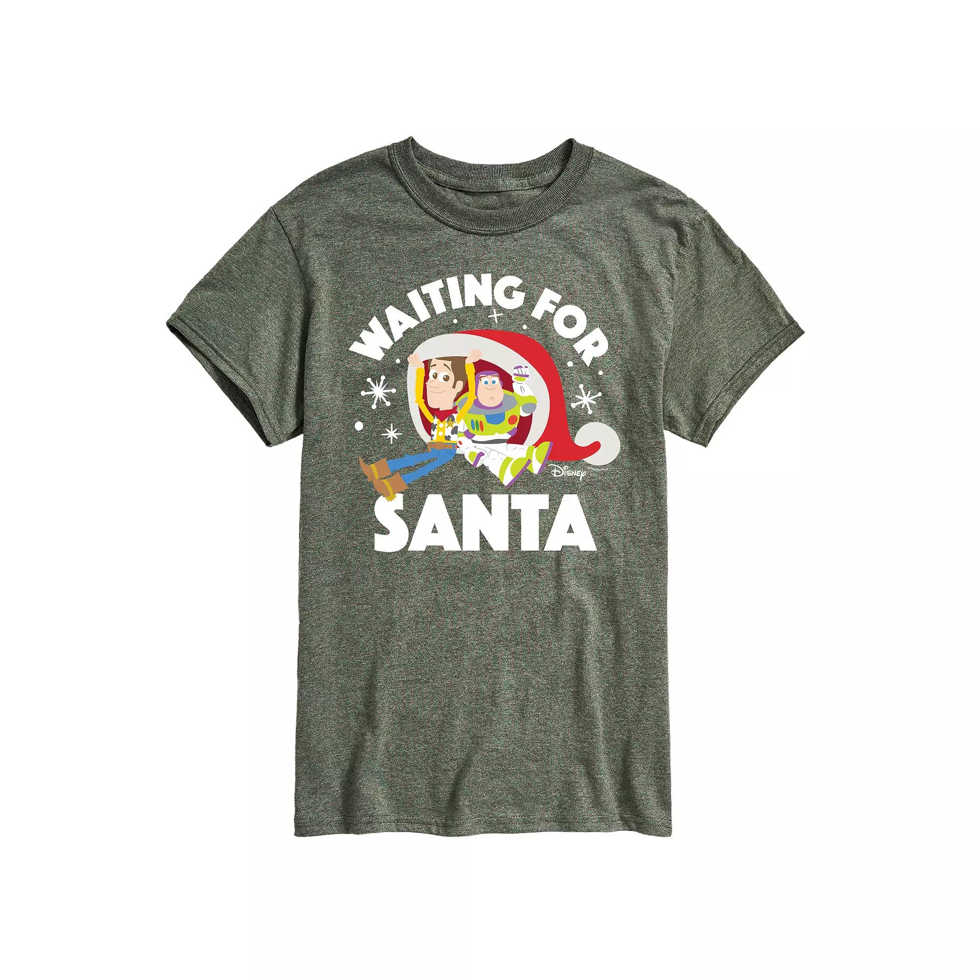 Disney / Pixar's Toy Story Woody & Buzz Lightyear Men's Waiting For Santa Graphic Tee,  Product Image