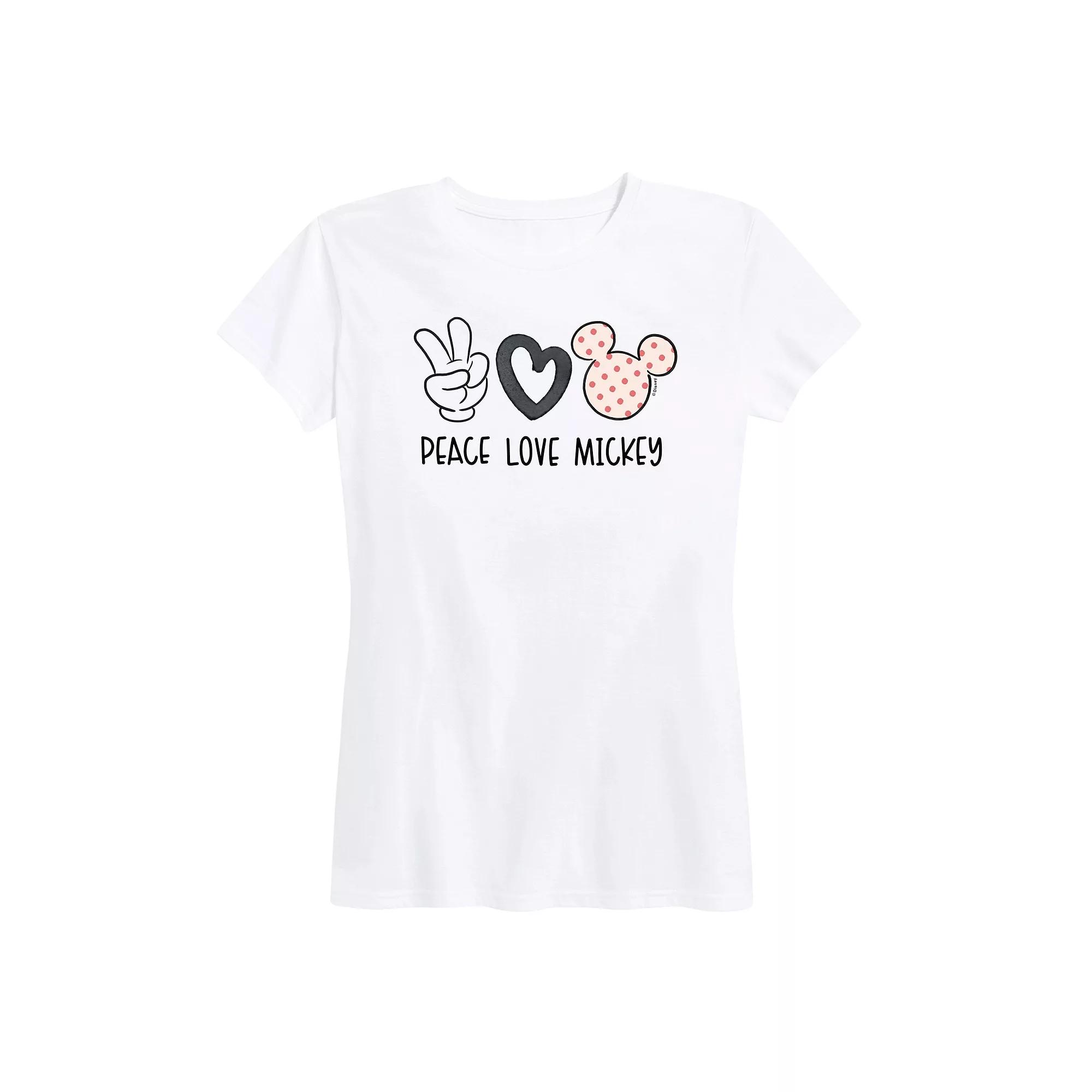 Disney's Mickey Mouse Women's Peace Love Graphic Tee,  Product Image