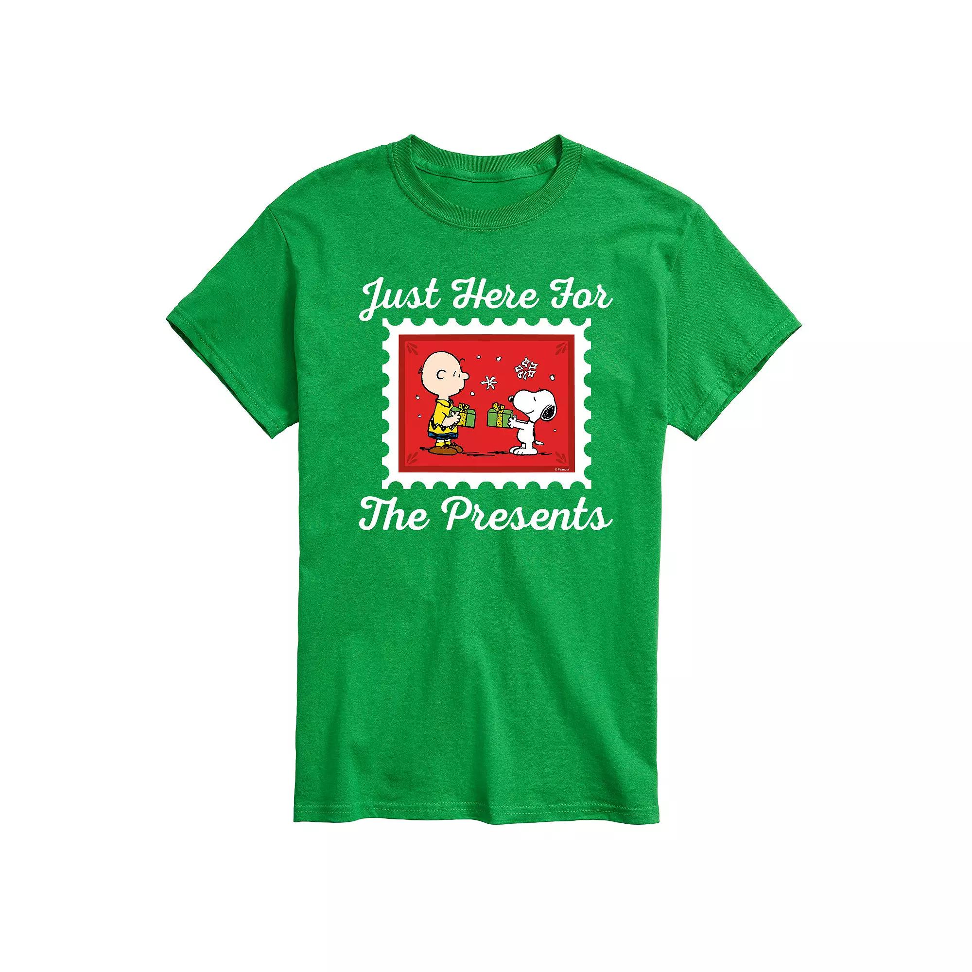 Men's Peanuts Just Here For The Presents Graphic Tee,  Product Image