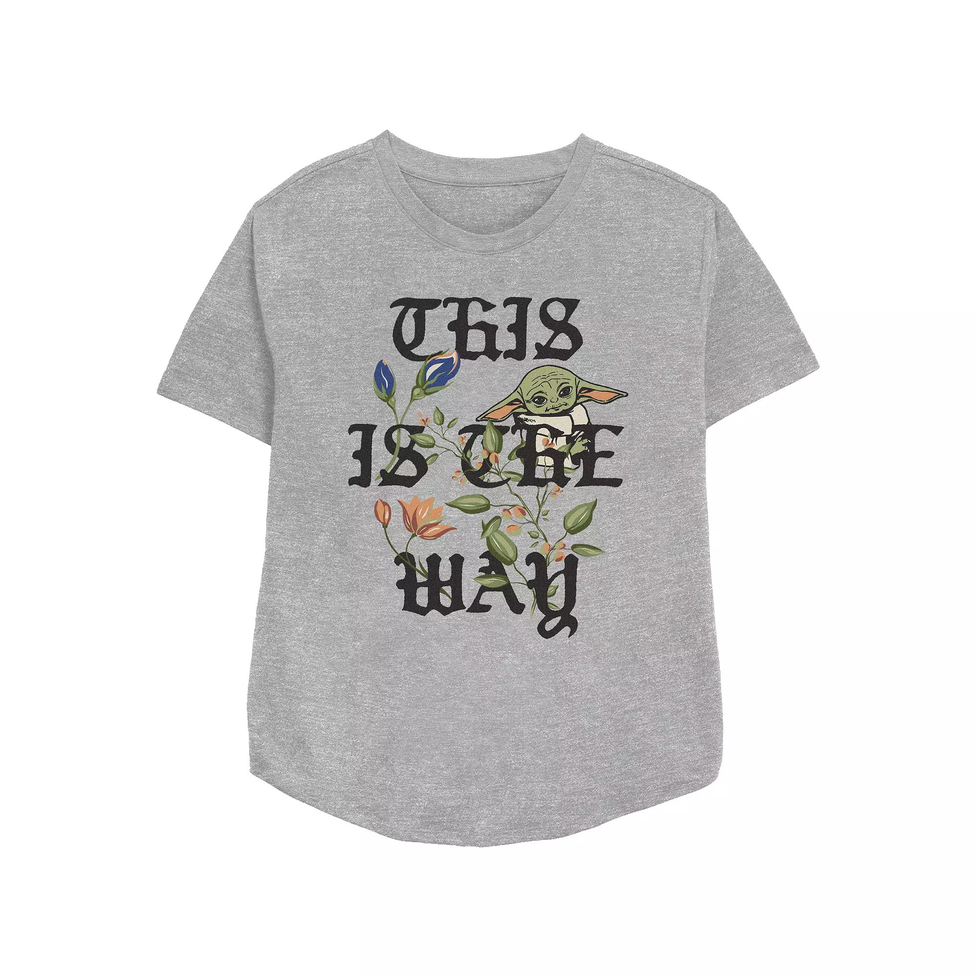 Women's Star Wars The Mandalorian Grogu This Is The Way Relaxed Fit Graphic Tee, Size: XXL, Athletic Grey Product Image