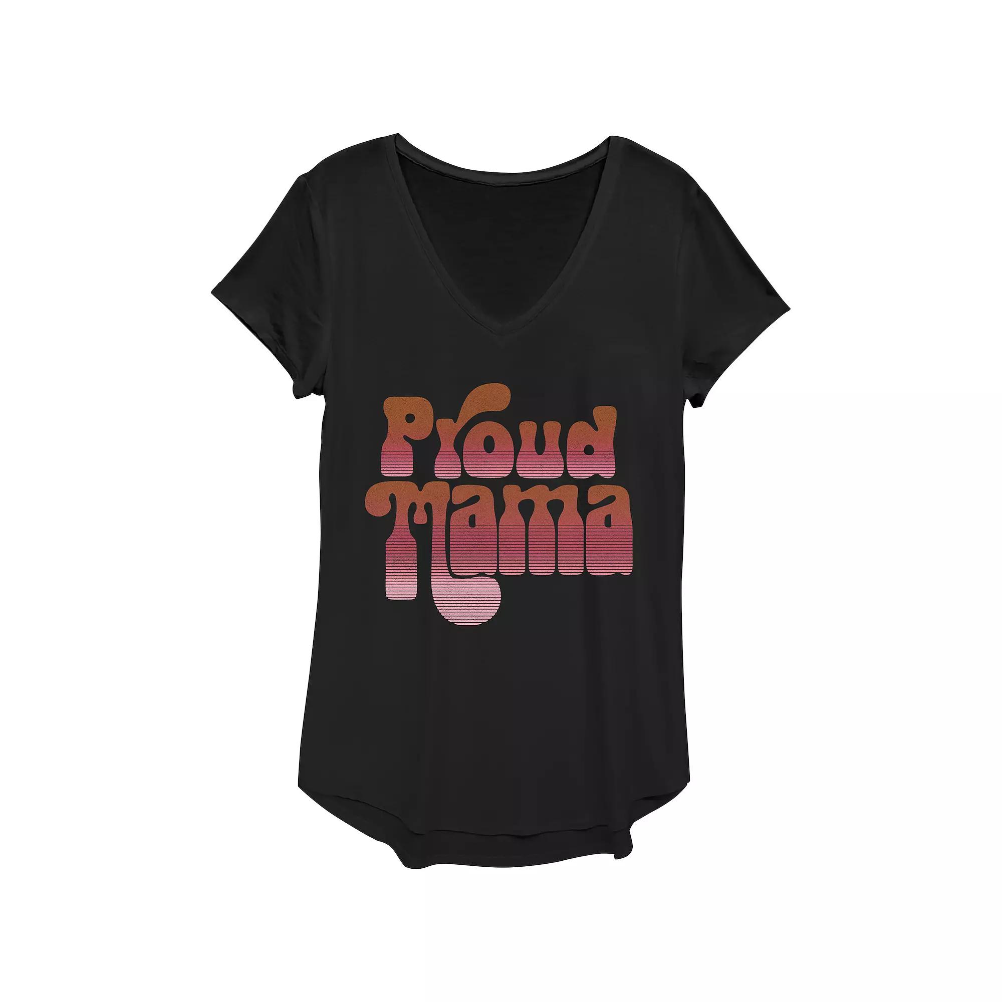 Women's Proud Mama V-Neck Graphic Tee,  Product Image