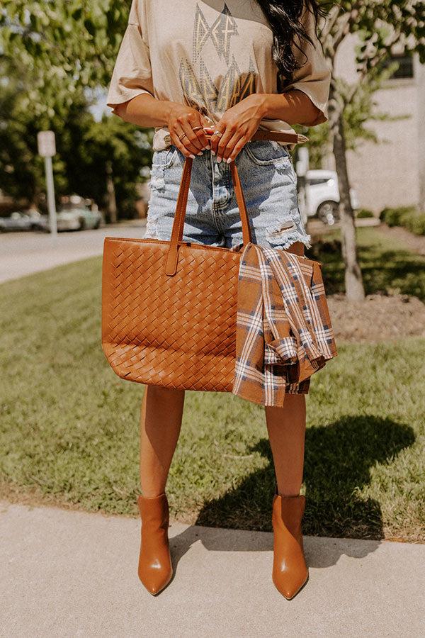 Boston Market Faux Leather Tote In Maple Product Image