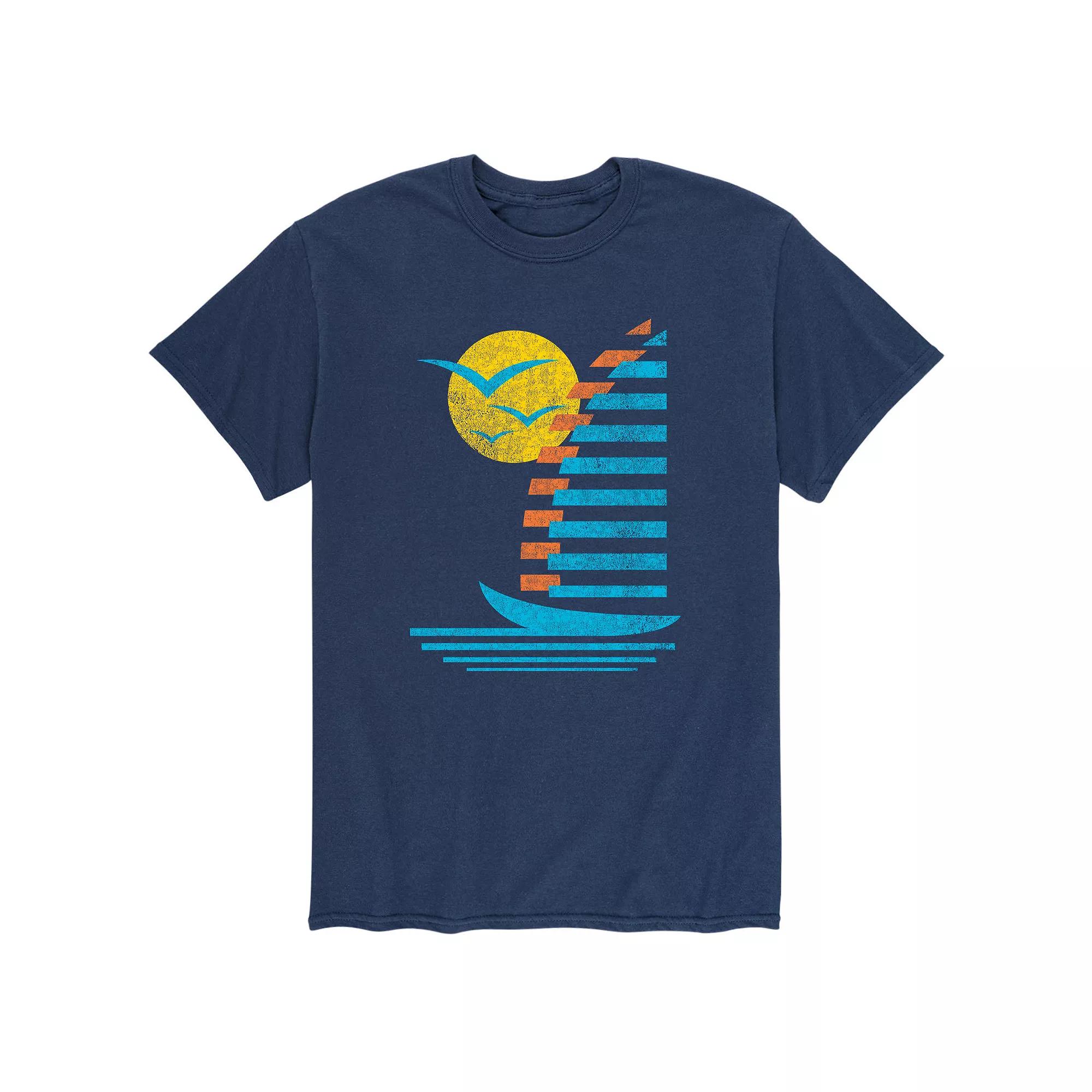 Men's Sailboats Gull Retro Tee,  Product Image