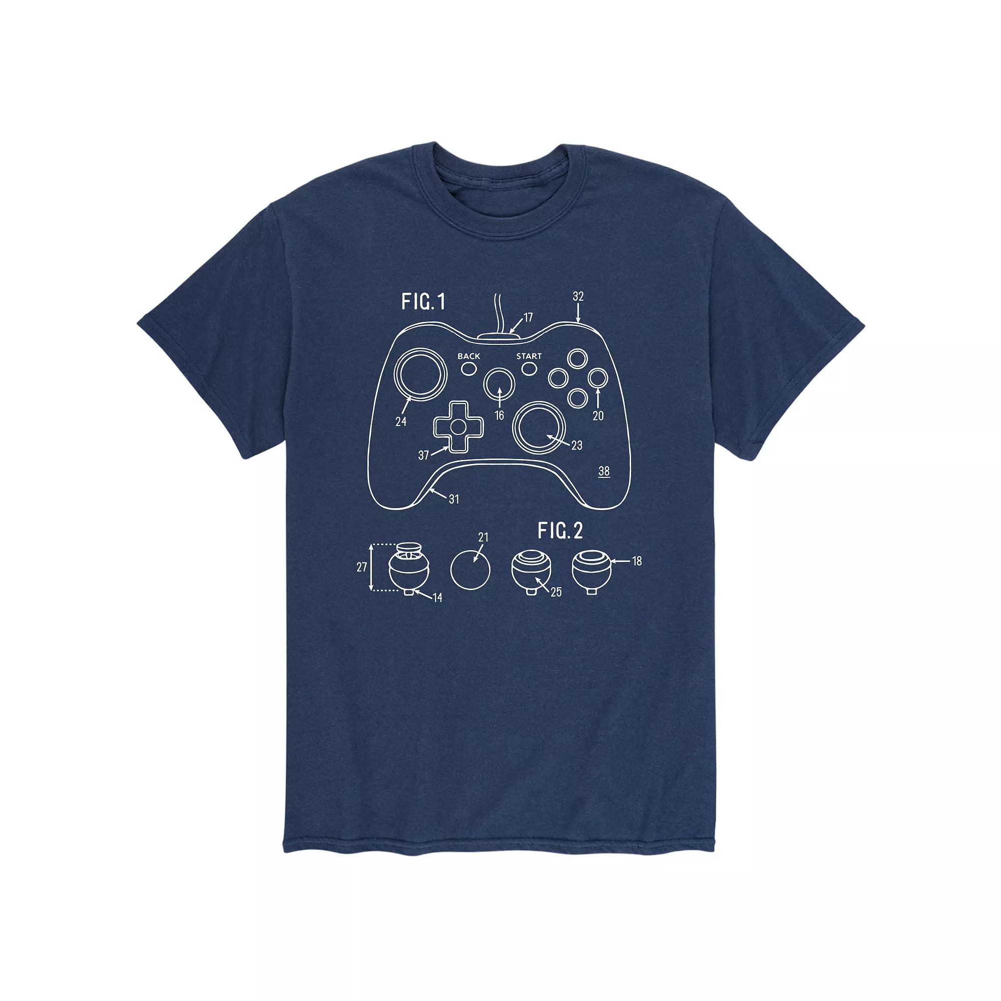 Men's Game Controller Rendering Tee,  Product Image