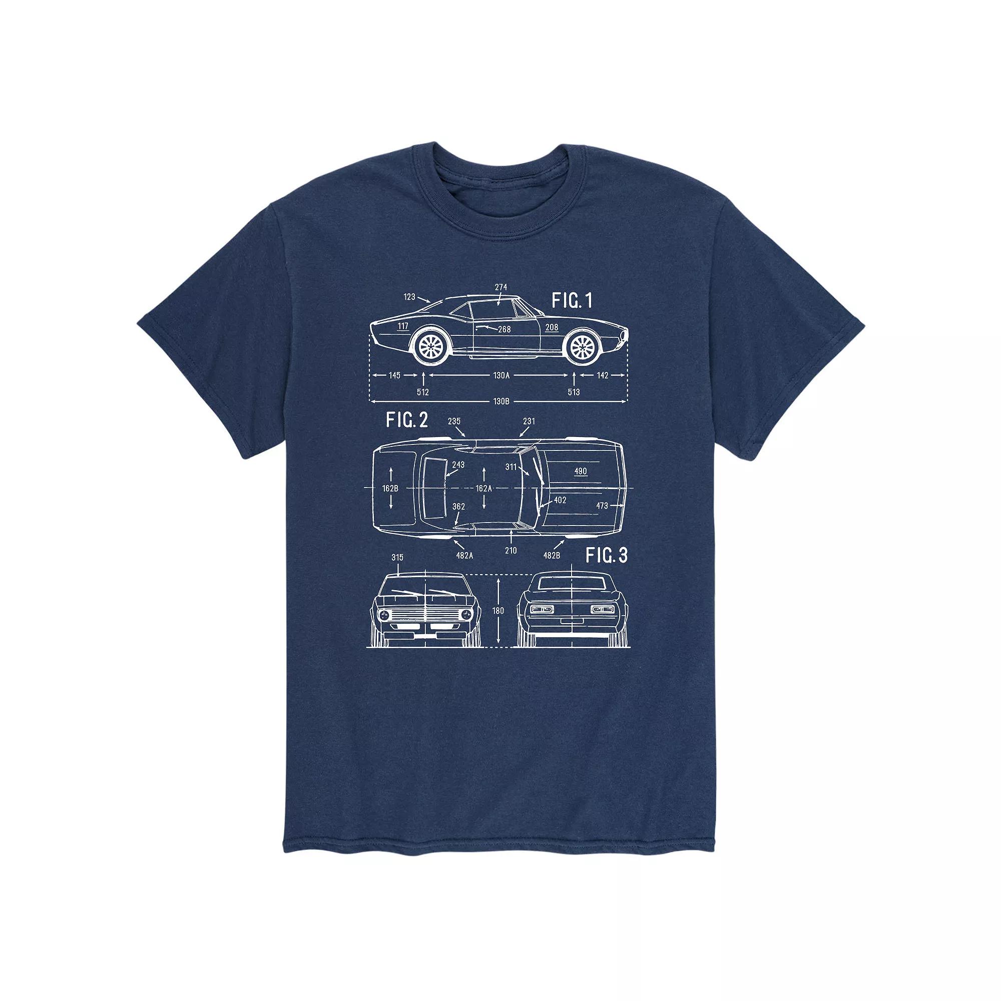 Men's Vintage Car Rendering Tee,  Product Image