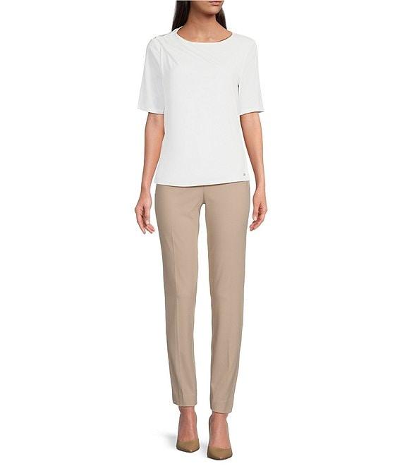 Calvin Klein Luxe Stretch Slim-Leg Pants Product Image