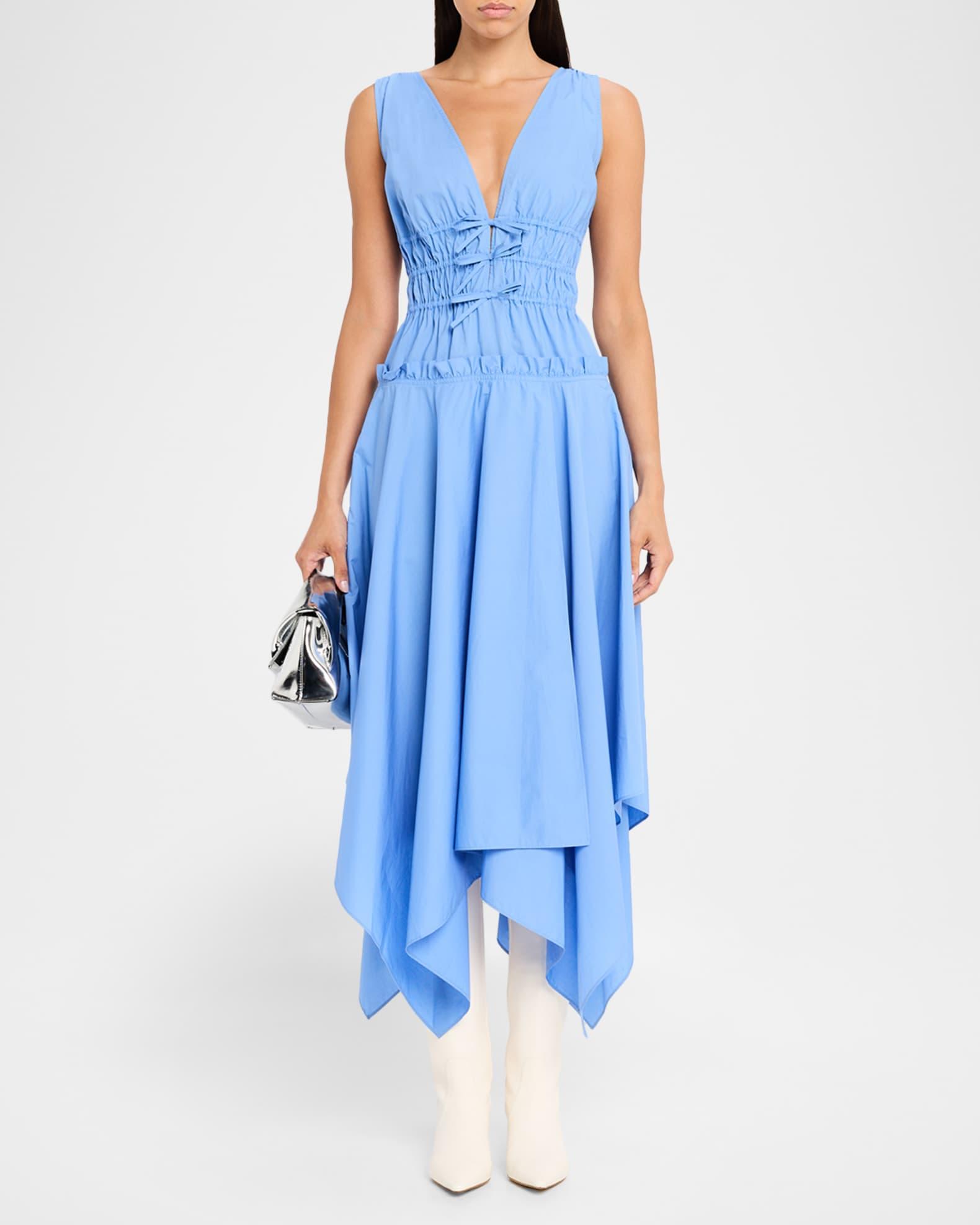 Zelie Tie-Front Cotton Poplin Dress Product Image