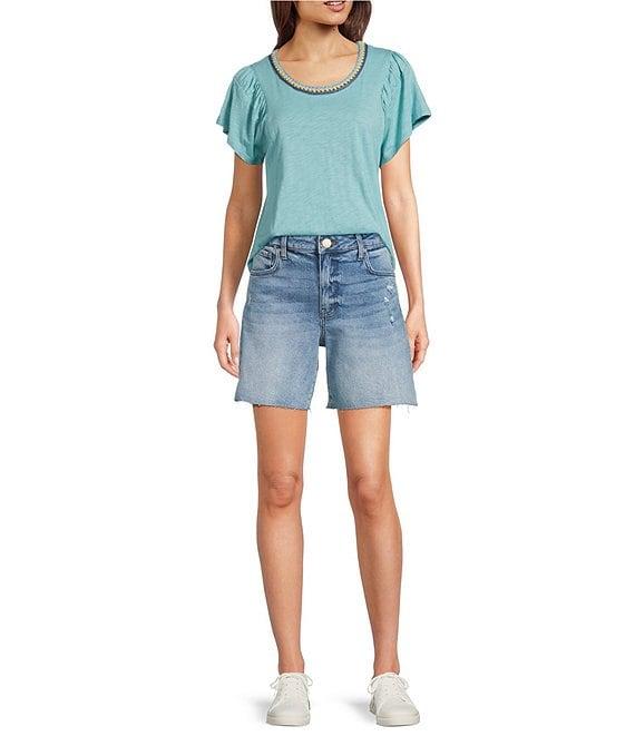 KUT from the Kloth Hailey Stretch Denim High Rise Shorts Product Image