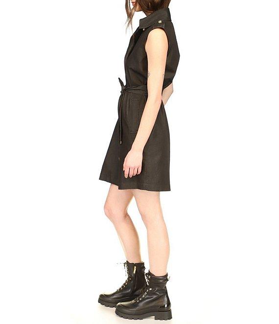 Michael Kors Mini Chambray Sleeveless Trench Dress Product Image