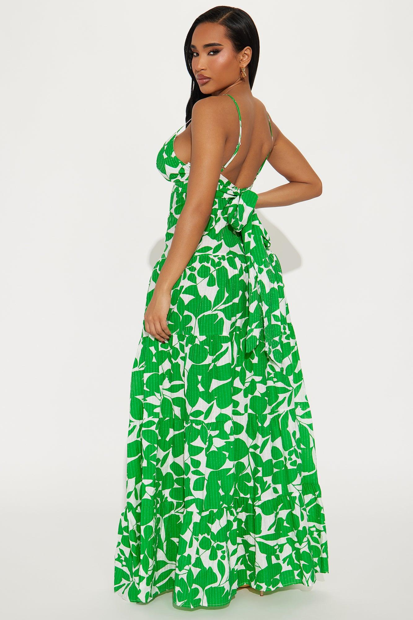 Nellie Printed Maxi Dress - Green/combo Product Image