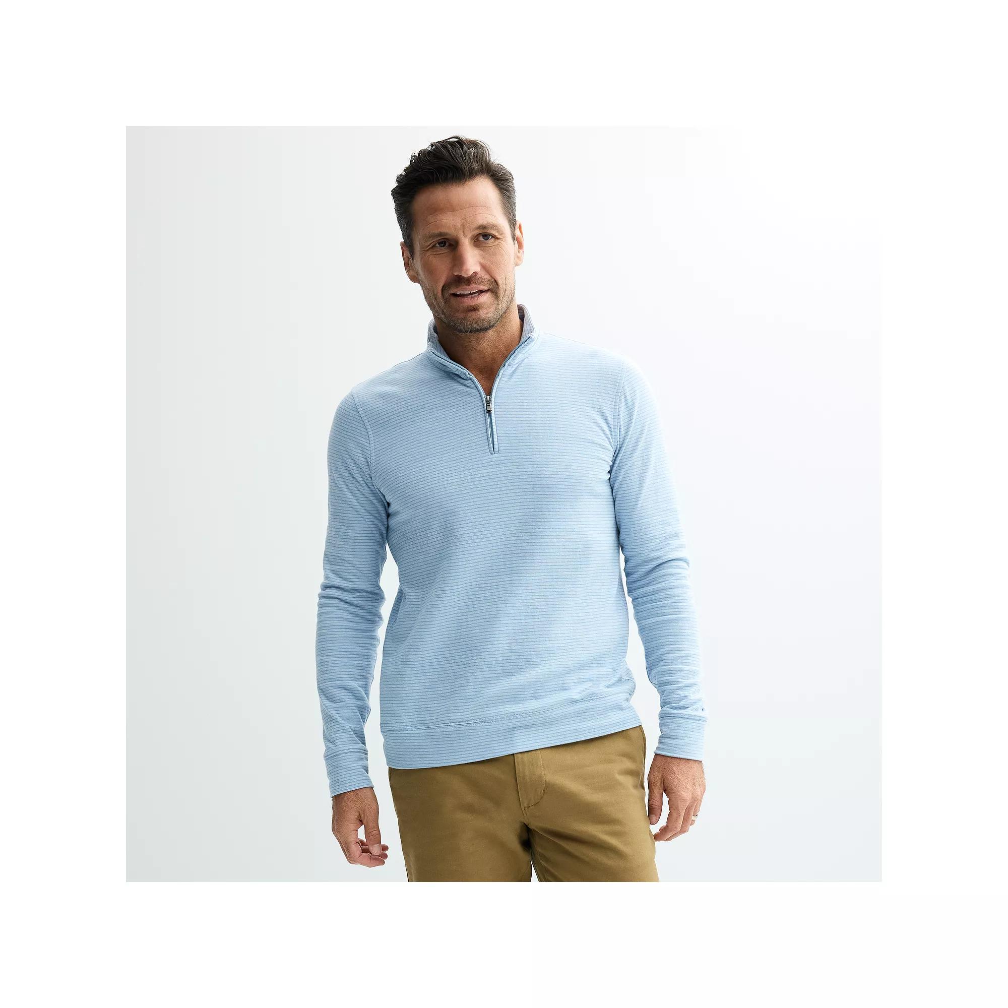 Men's Sonoma Goods For Life® The Super Soft Double-Knit Quarter Zip Pullover, Size: XXL, Wicked Med Blue Product Image
