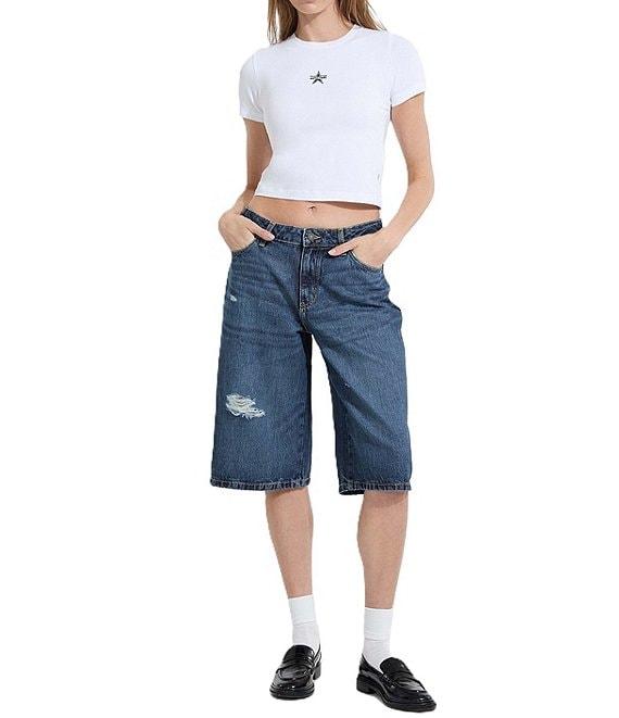 Guess Baggy Distressed Denim Shorts Product Image