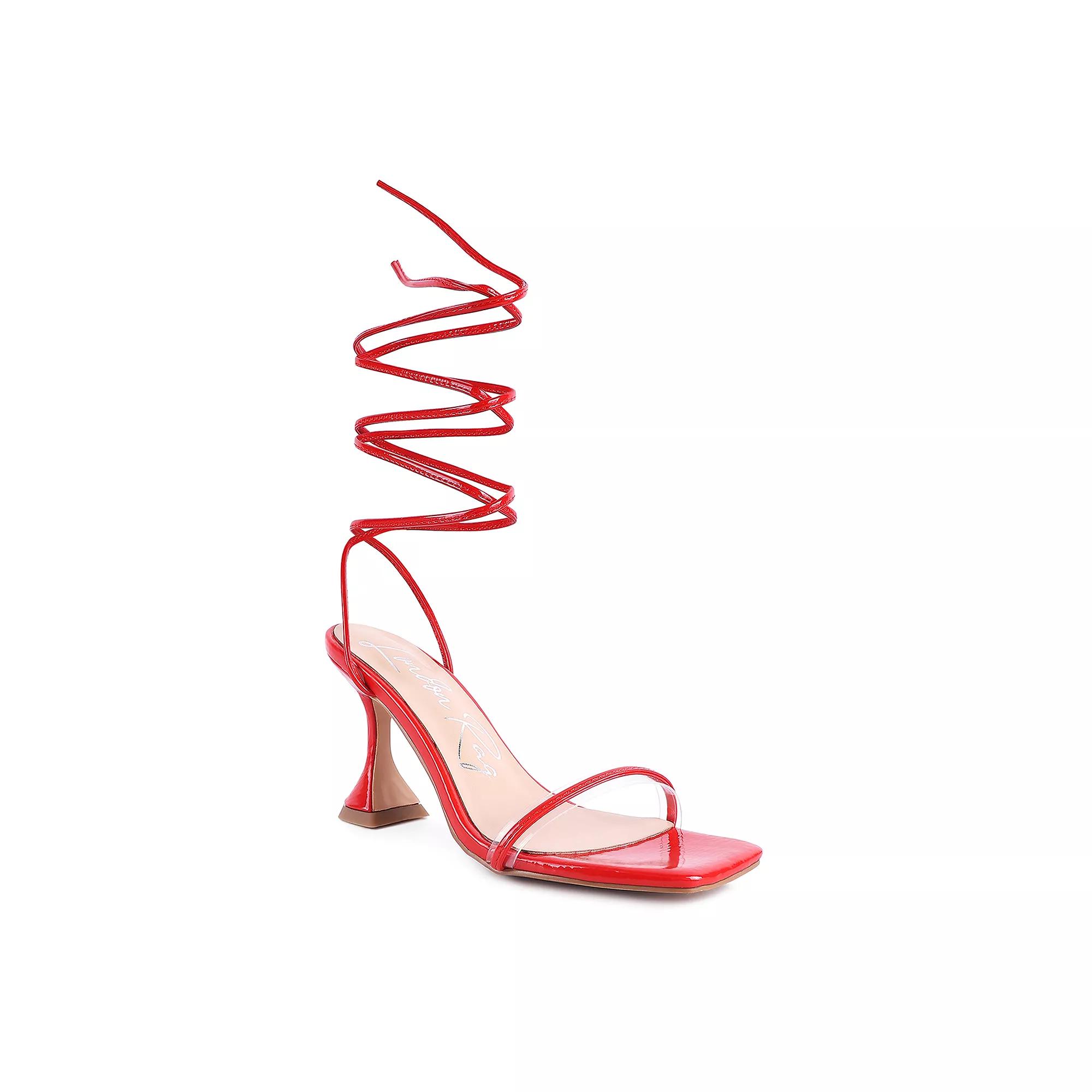 London Rag Biten Berry Spool Women's Heeled Lace-Up Sandal,  Product Image