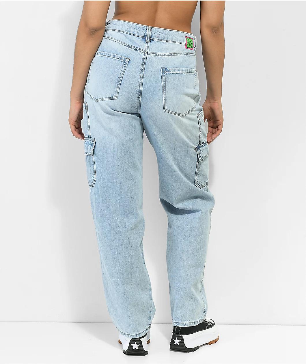 Empyre Tori Light Blue Wash Cargo Skate Jeans Product Image