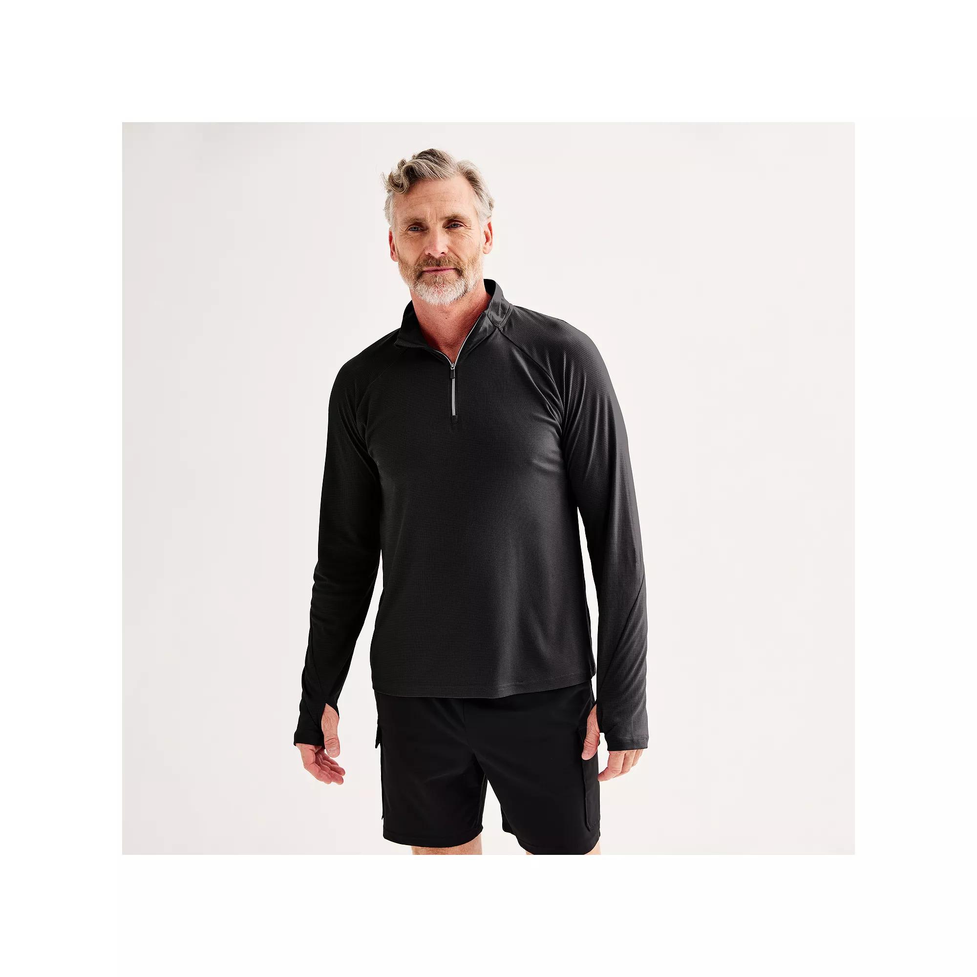 Men's Tek Gear® Long Sleeve Quarter Zip Pullover,  Product Image