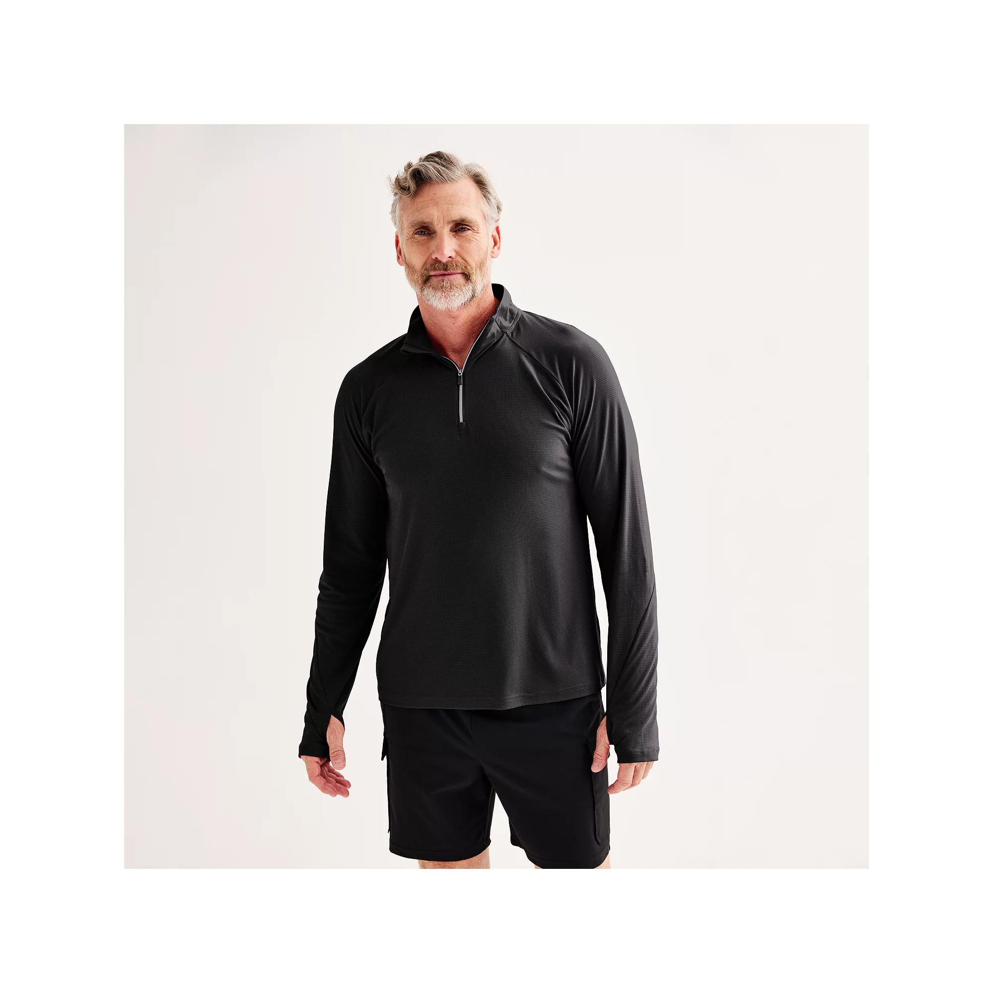 Men's Tek Gear® Long Sleeve Quarter Zip Pullover,  Product Image