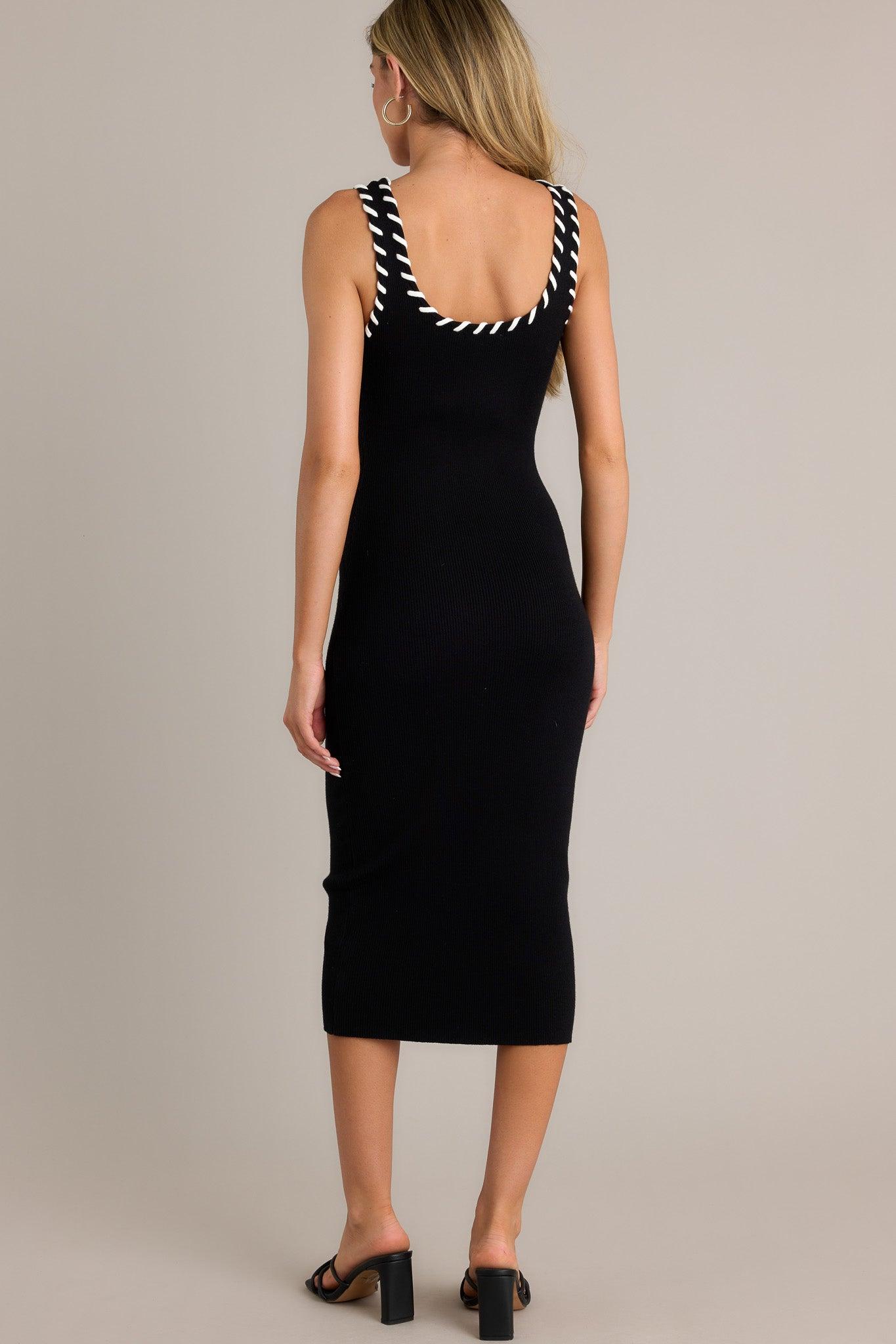 Twilight Enchantment Black Bodycon Midi Dress Product Image