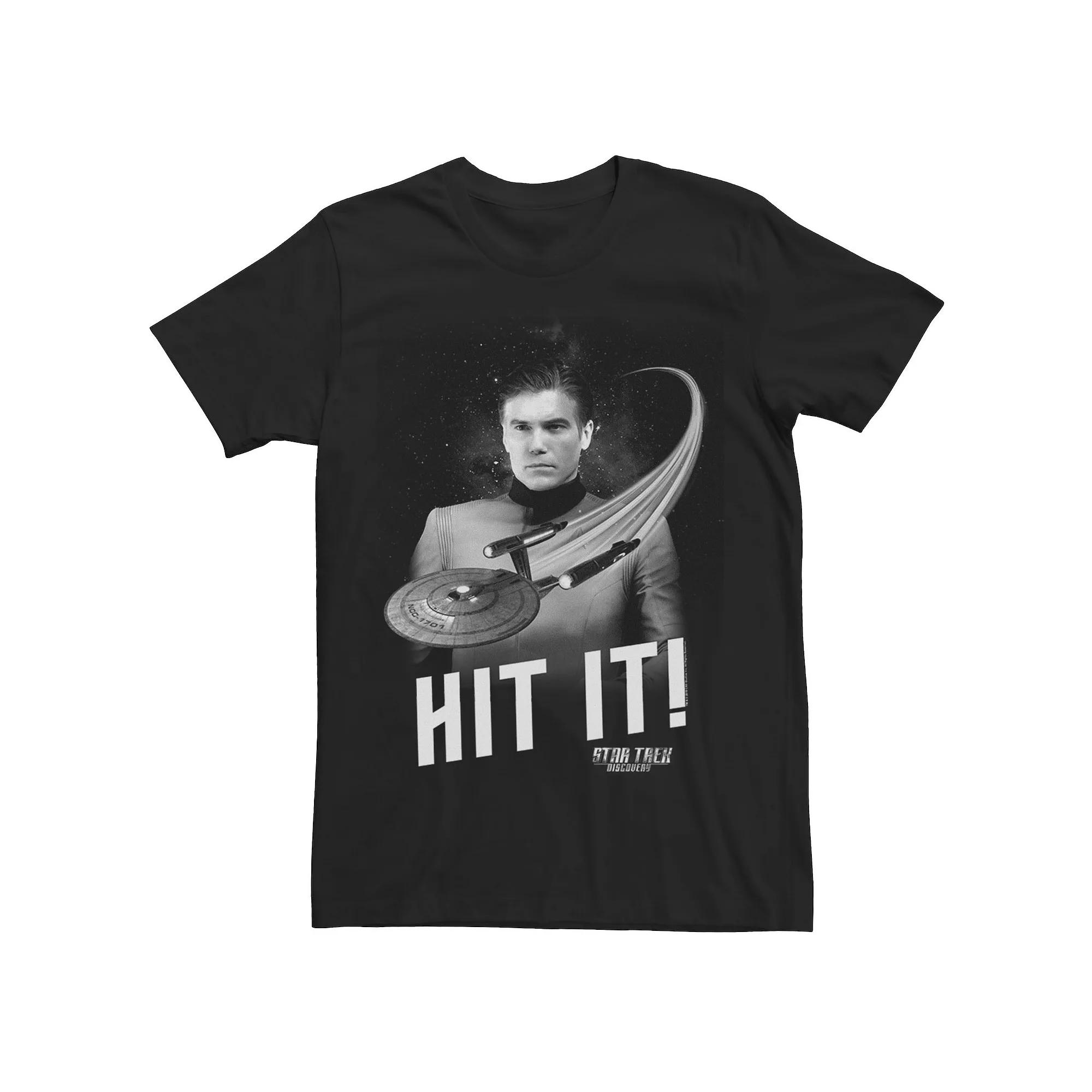 Men's Star Trek Discovery Hit It! Captain Pike Ship Tee,  Product Image
