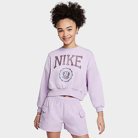 Unisex Nike Sportswear Club Girls French Terry Crew-Neck Sweatshirt | HJ3373-537 Product Image