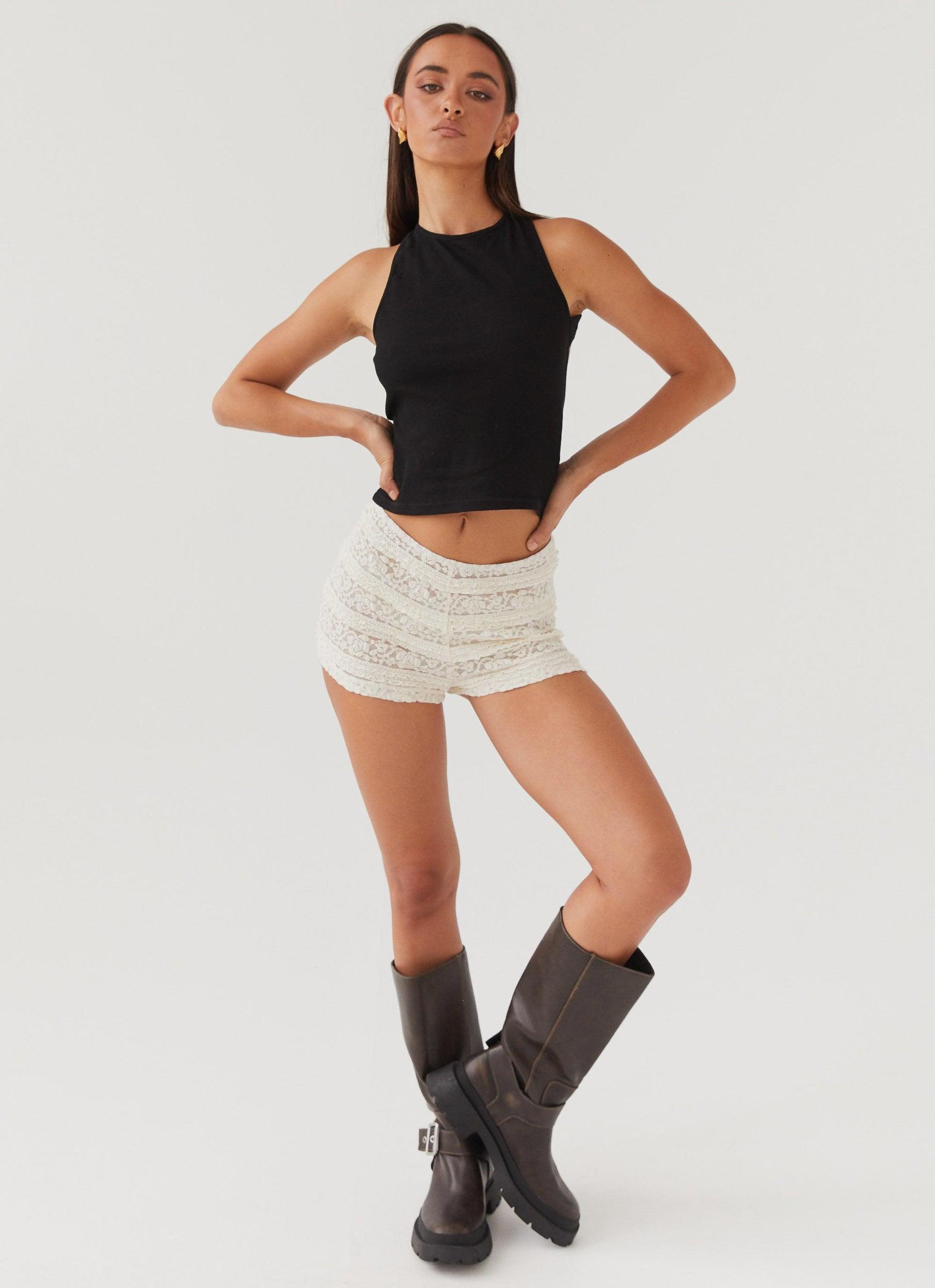 Desert Isle Mini Shorts - Ivory Product Image